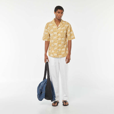 Pantalon avec taille élastiquée et liens à nouer BLANC