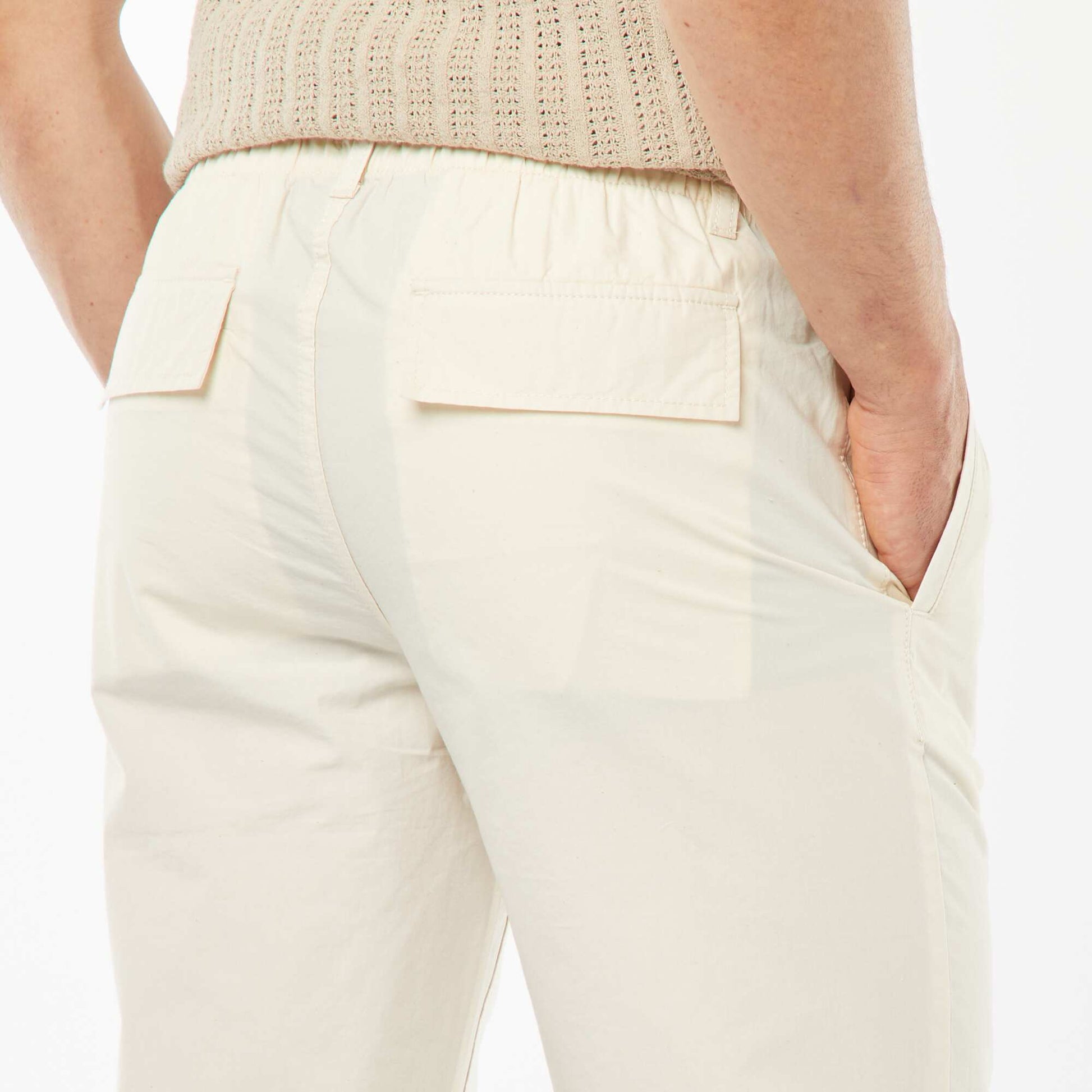 Pantalon droit en popeline craquante BLANC