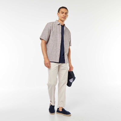 Pantalon droit en popeline craquante GRIS
