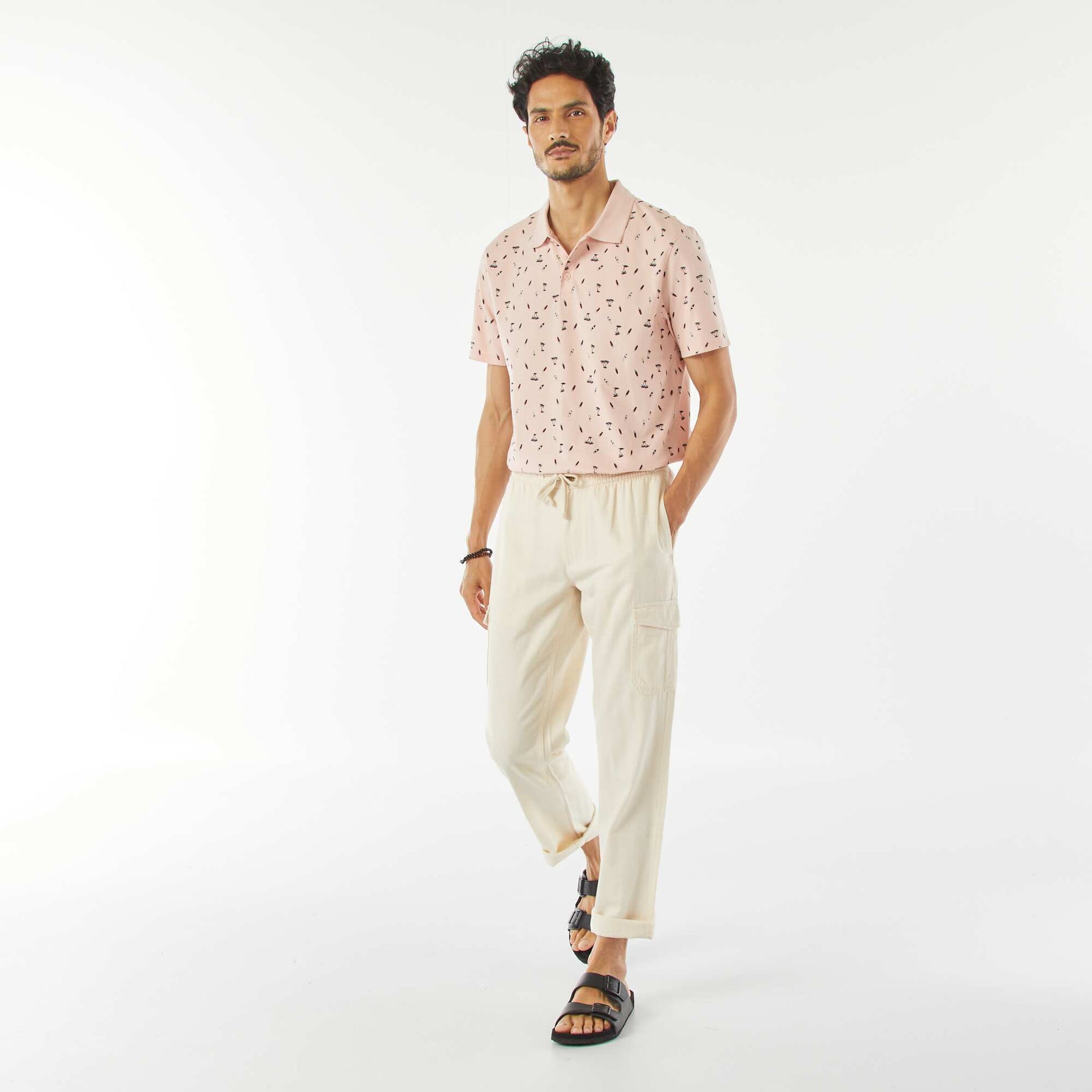 Pantalon droit multi-poches en twill UNDYED