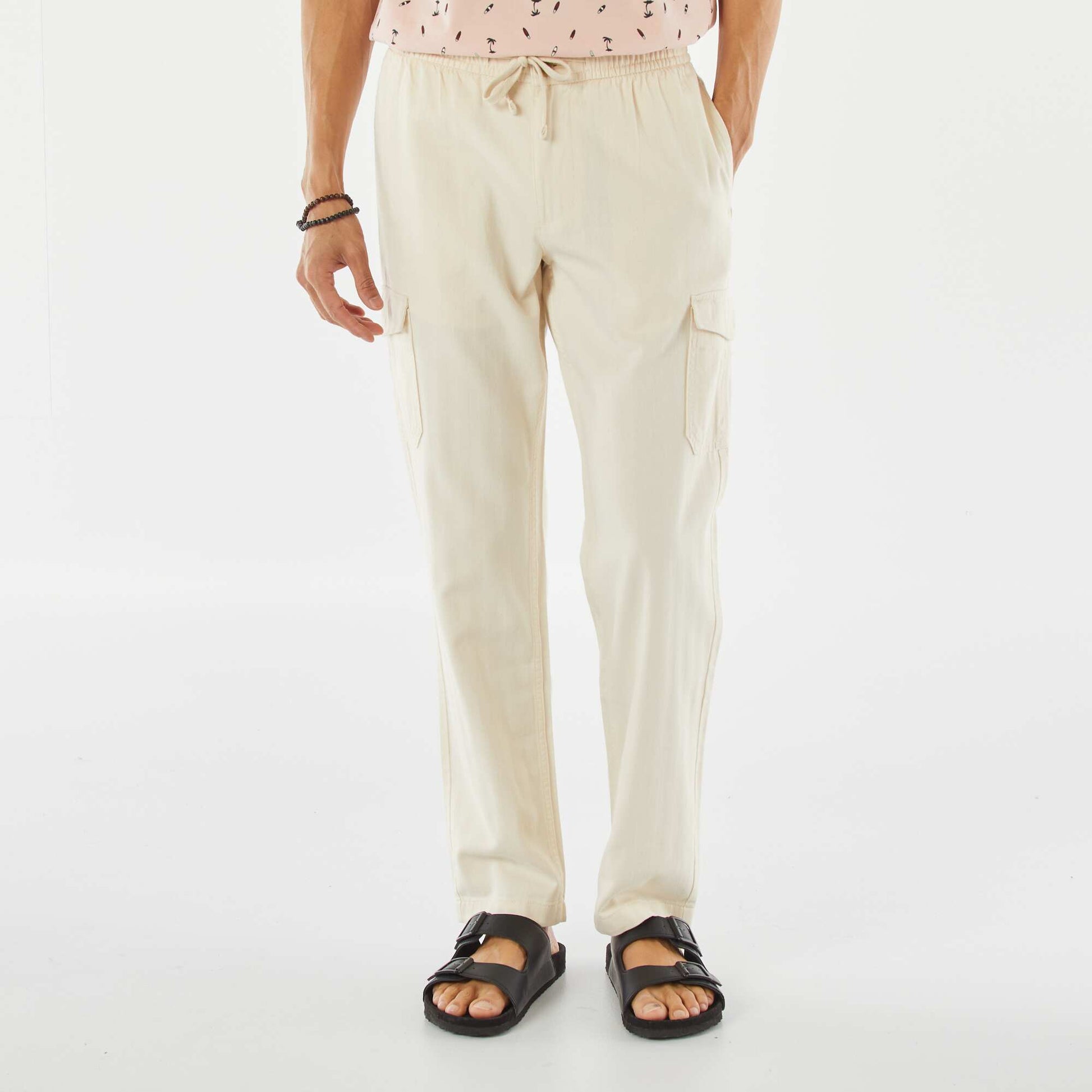 Pantalon droit multi-poches en twill UNDYED