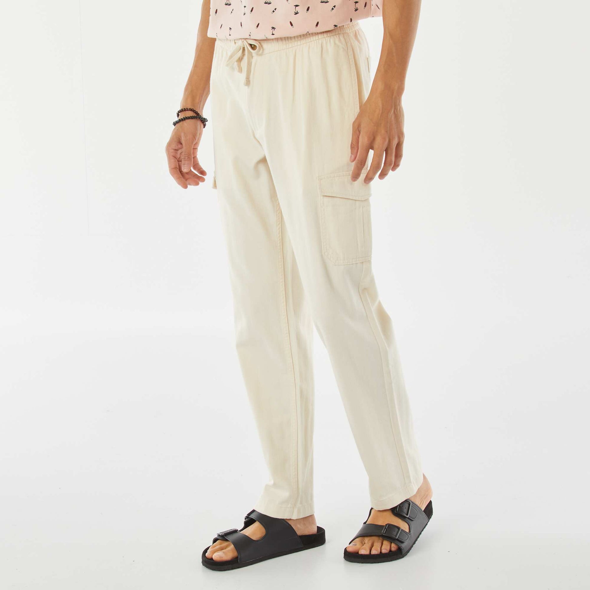 Pantalon droit multi-poches en twill UNDYED