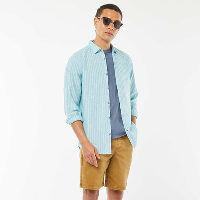 Bermuda uni avec taille élastiquée et cordons de serrage VERT