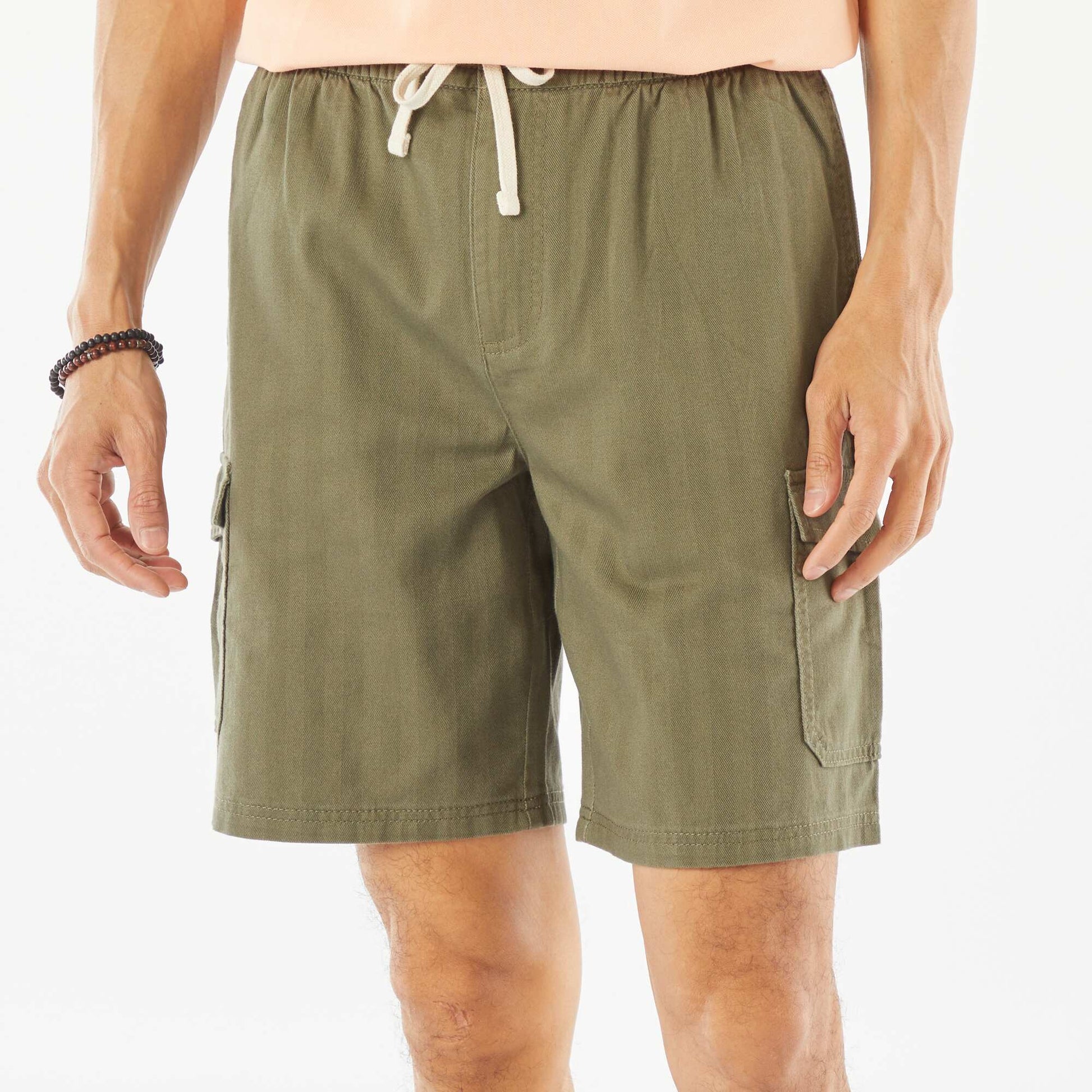 Bermuda en twill multipoches VERT