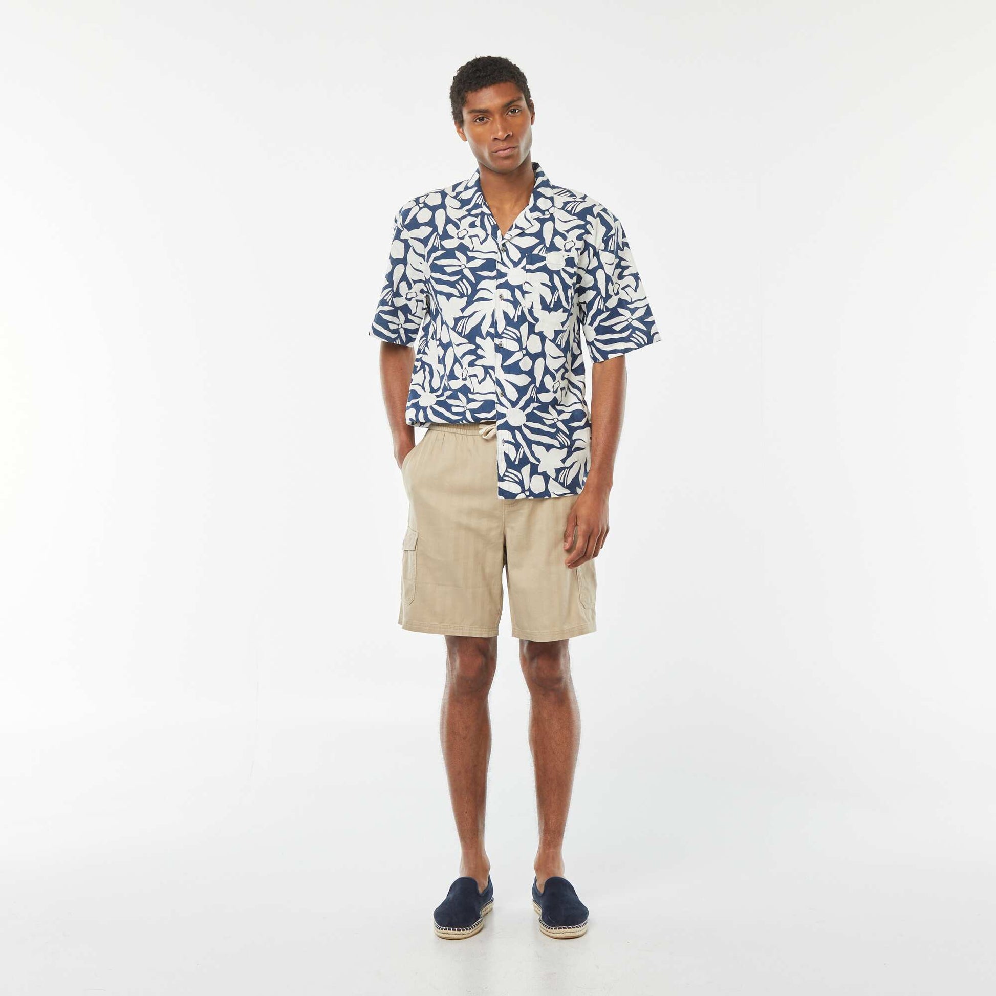 Bermuda en twill multipoches BEIGE
