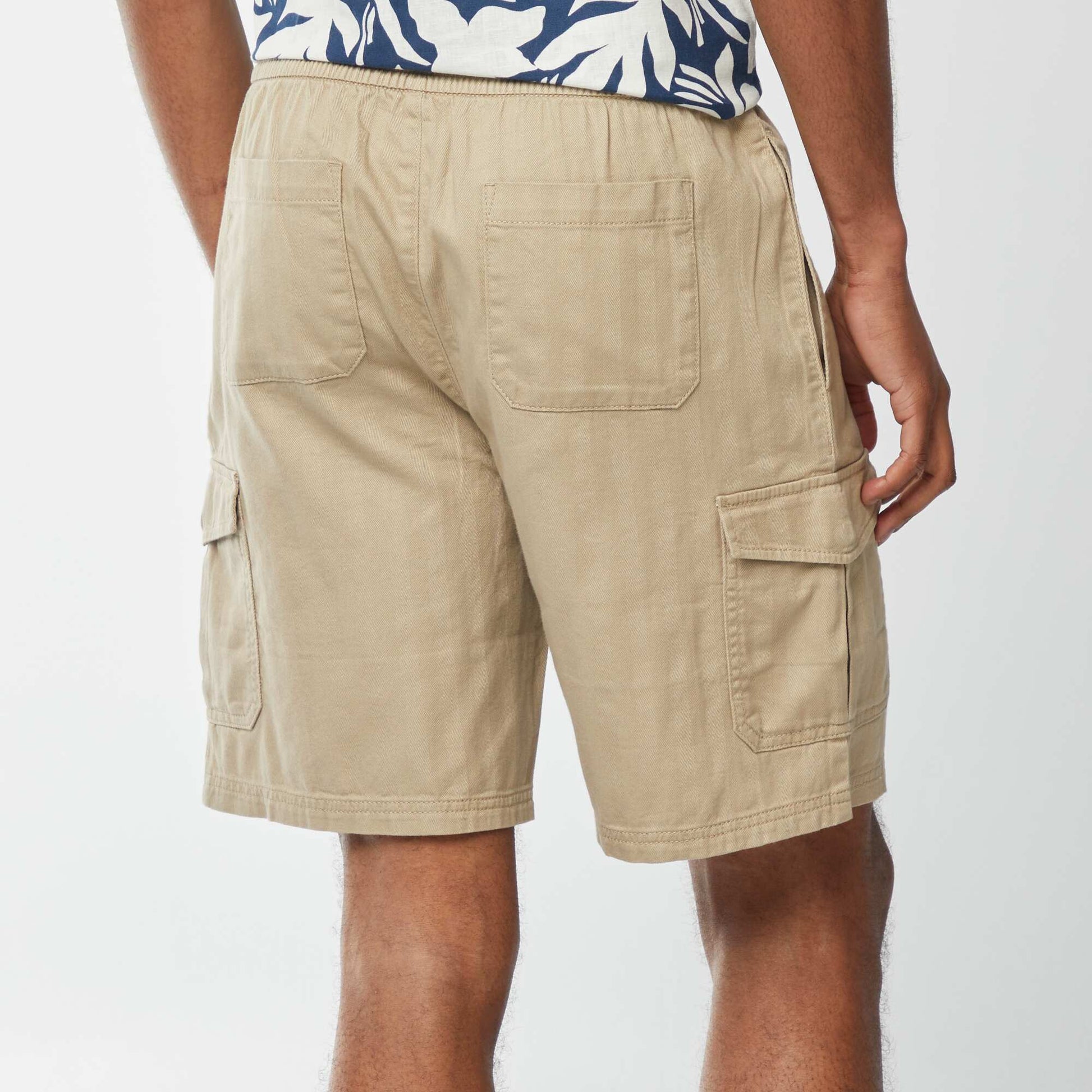 Bermuda en twill multipoches BEIGE
