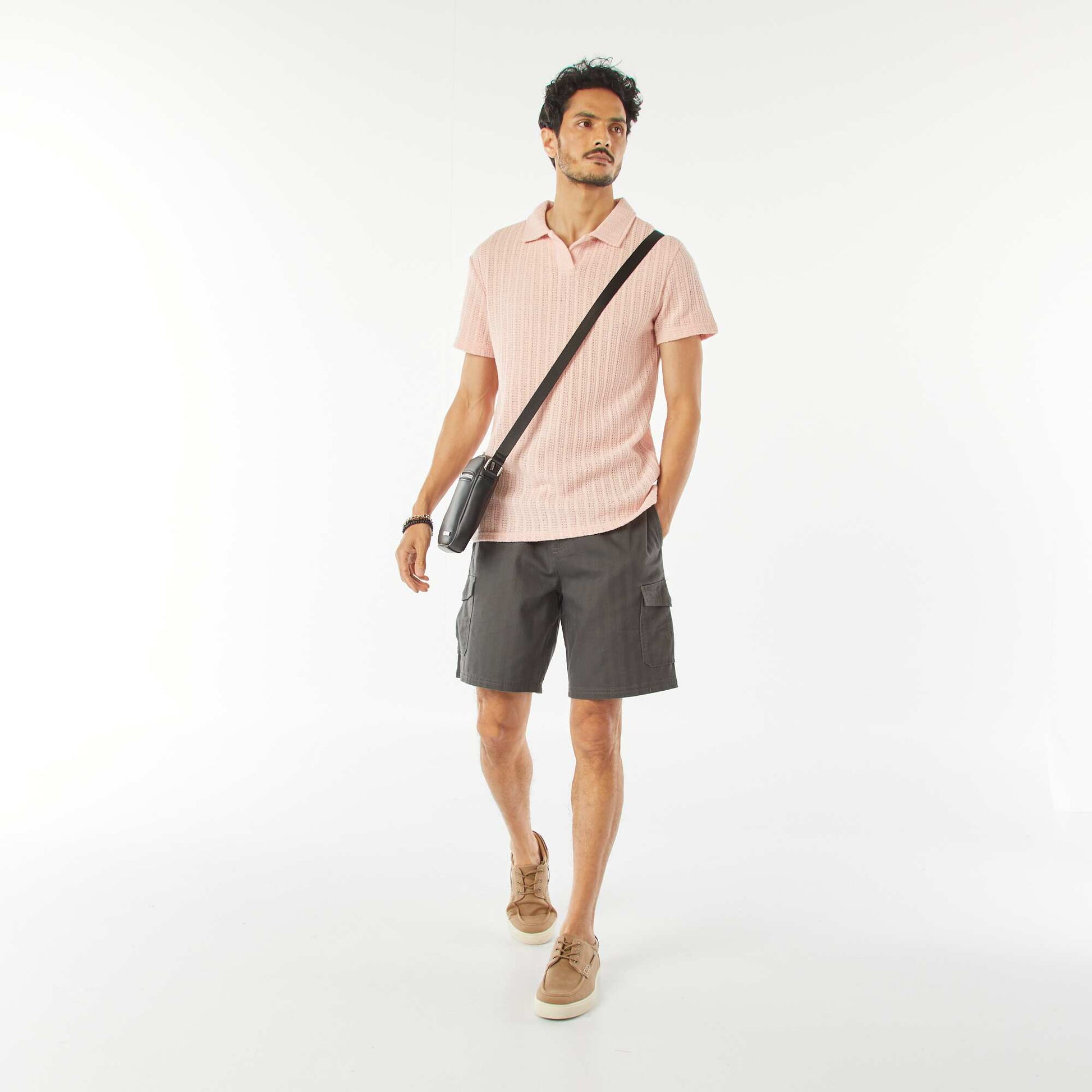 Bermuda en twill multipoches GRIS
