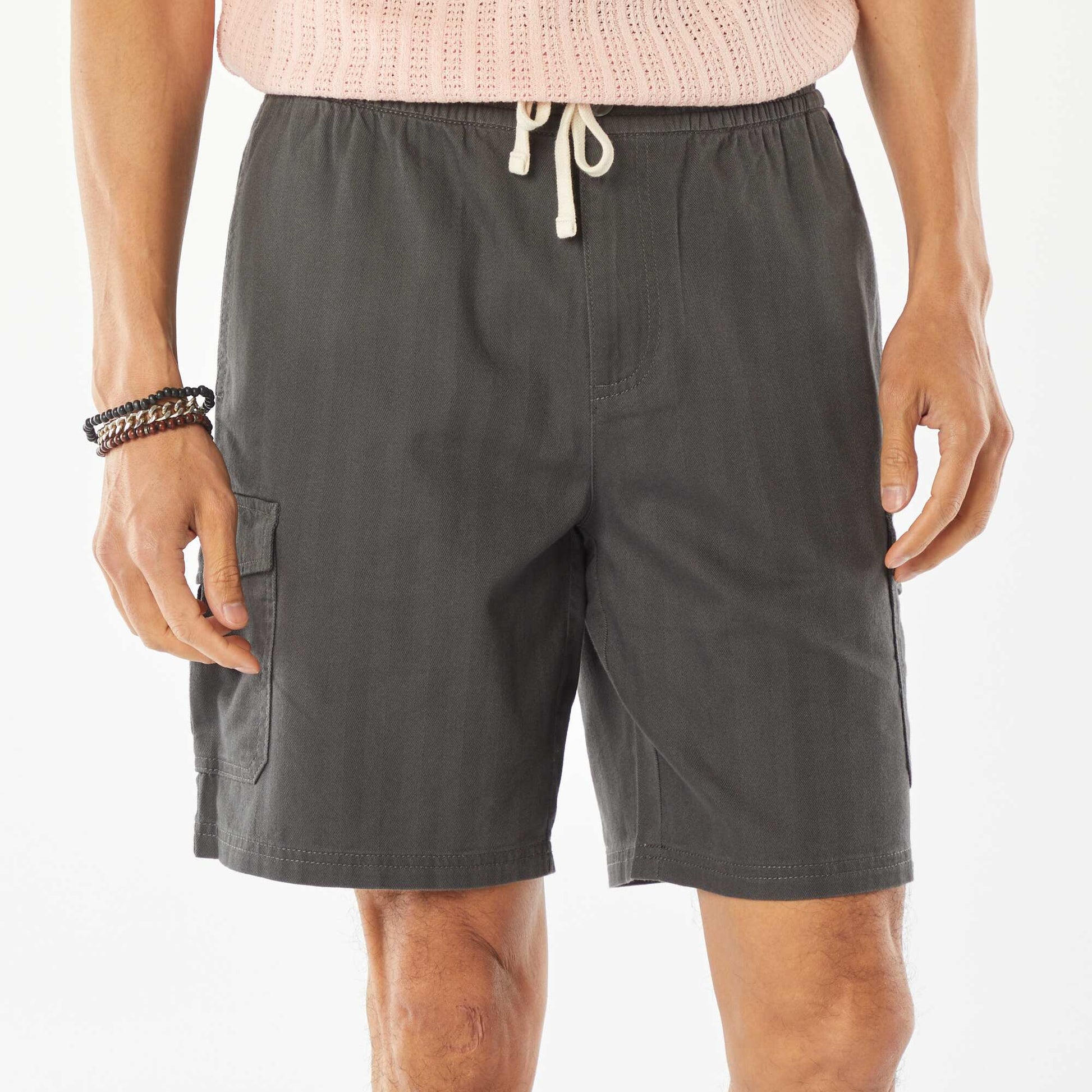 Bermuda en twill multipoches GRIS