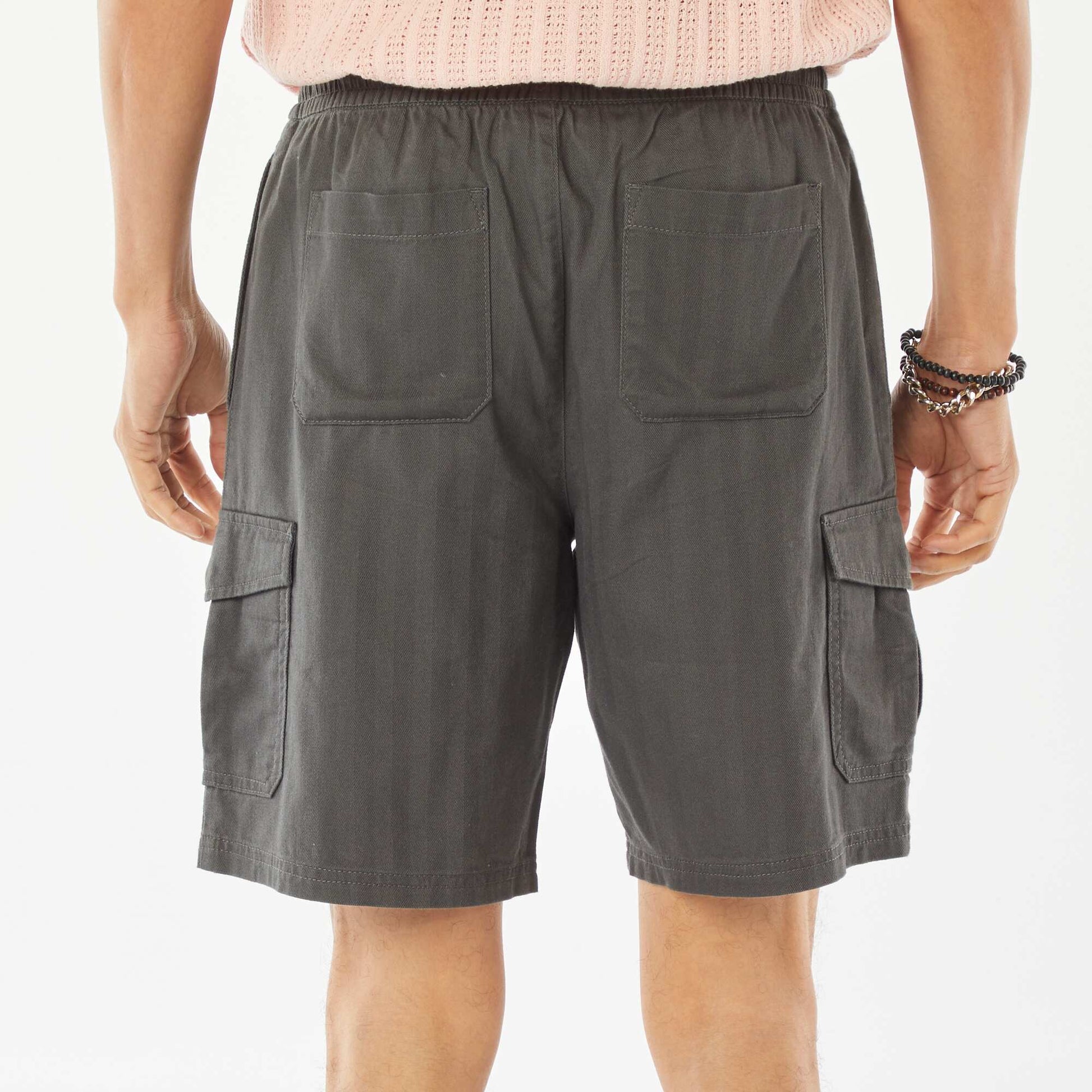 Bermuda en twill multipoches GRIS