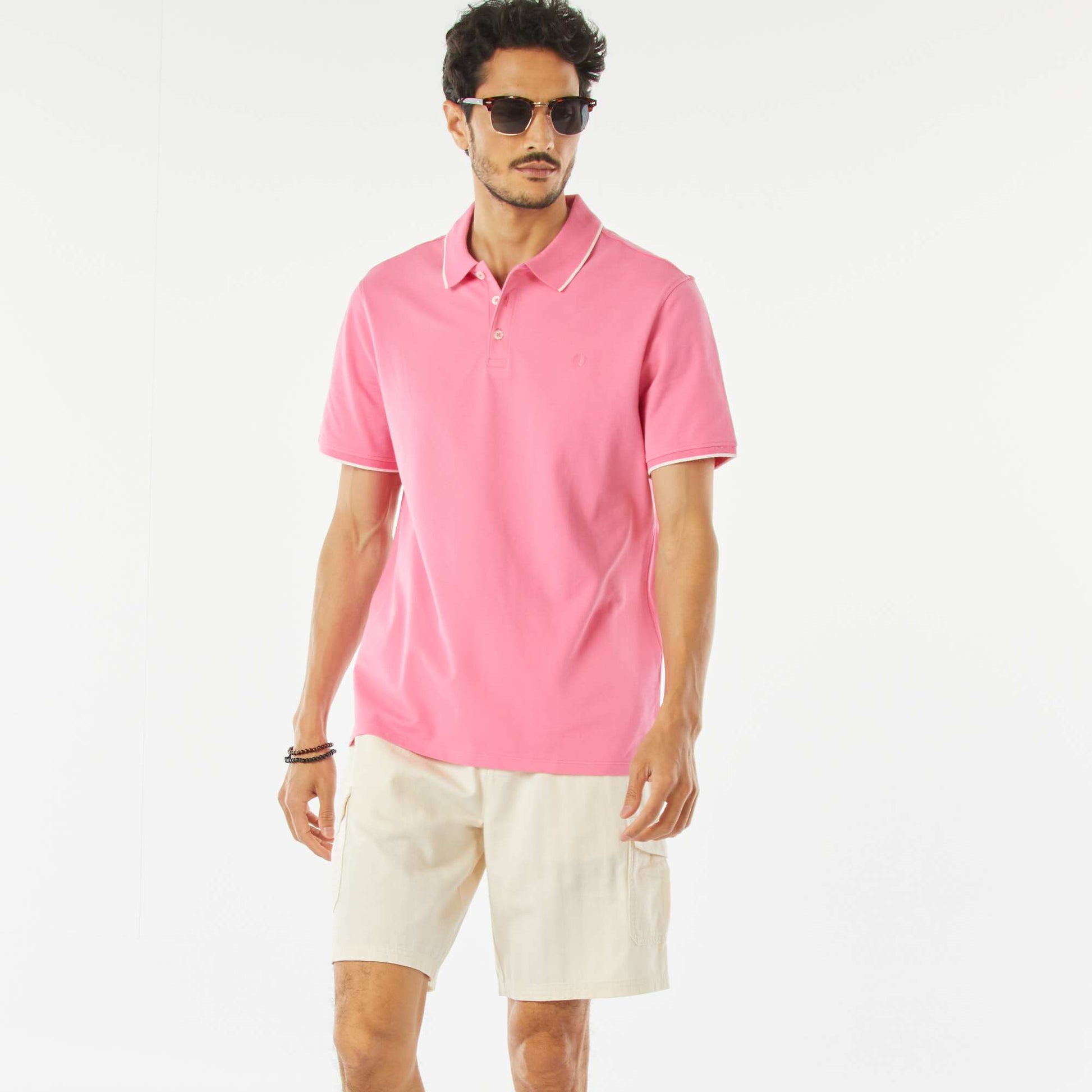 Bermuda en twill multipoches BLANC