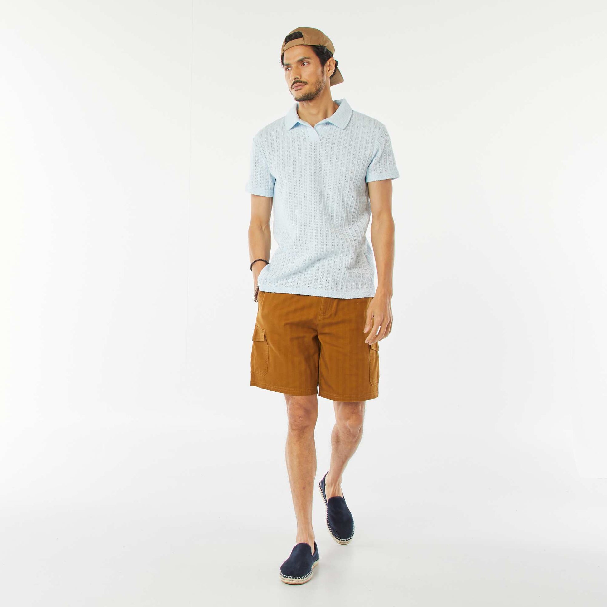 Bermuda en twill multipoches KAKI