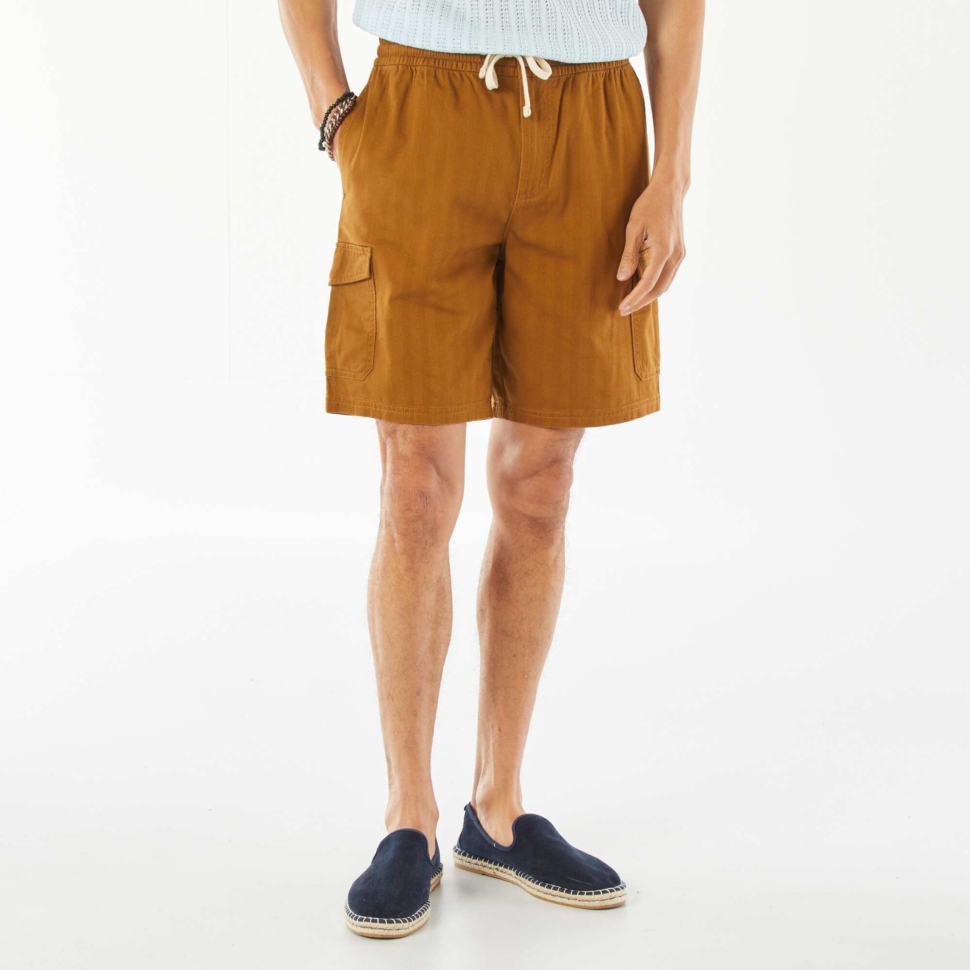 Bermuda en twill multipoches KAKI
