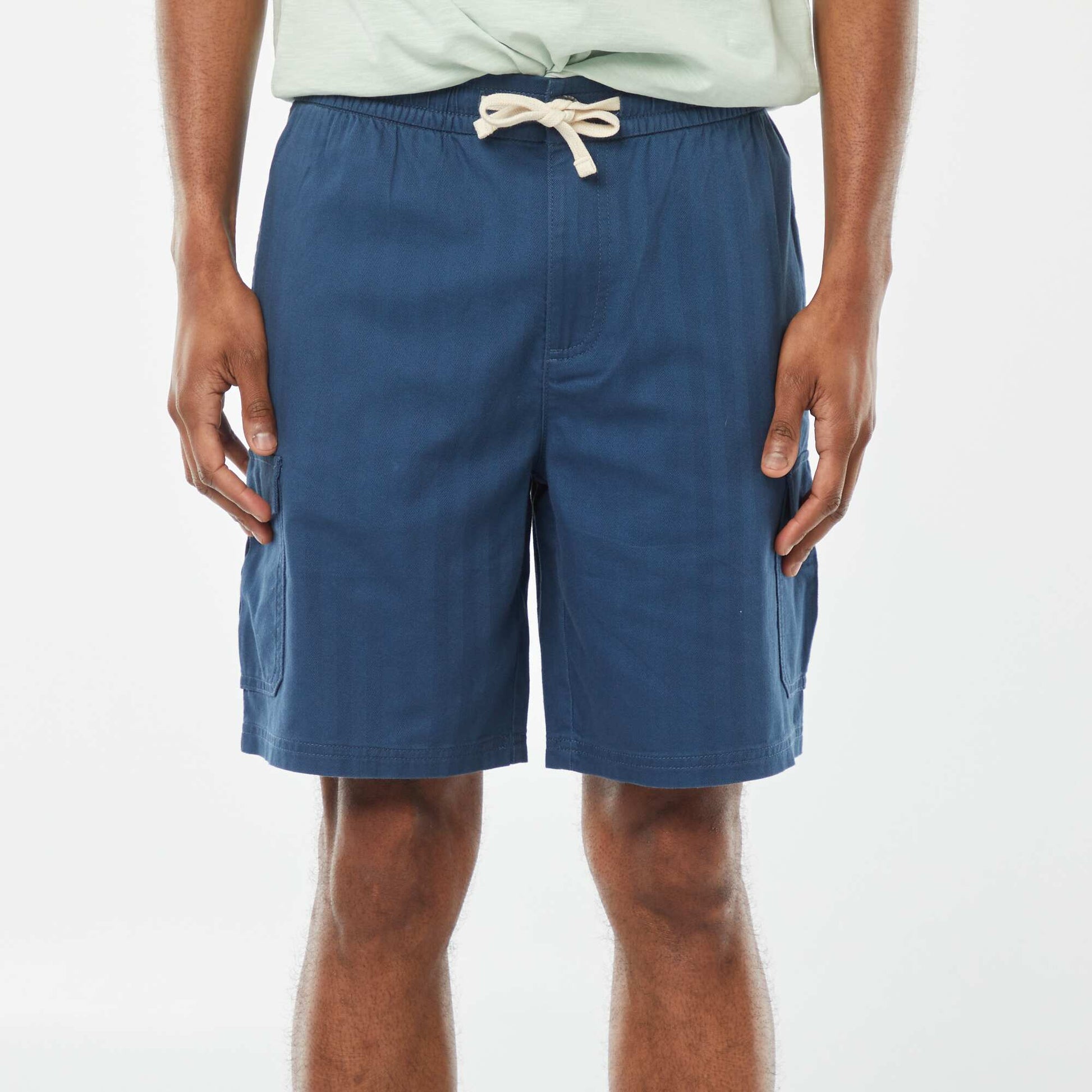 Bermuda en twill multipoches BLEU