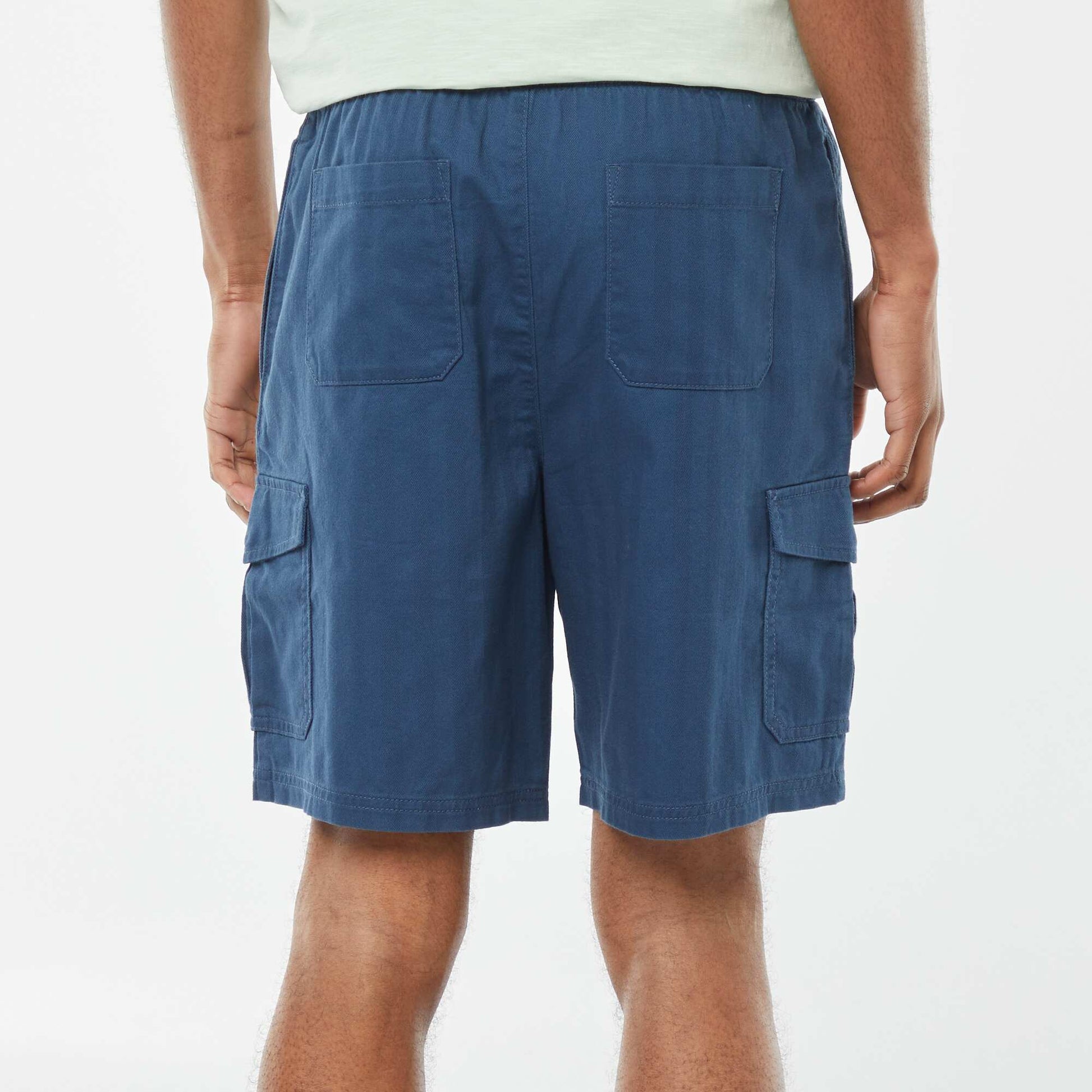 Bermuda en twill multipoches BLEU