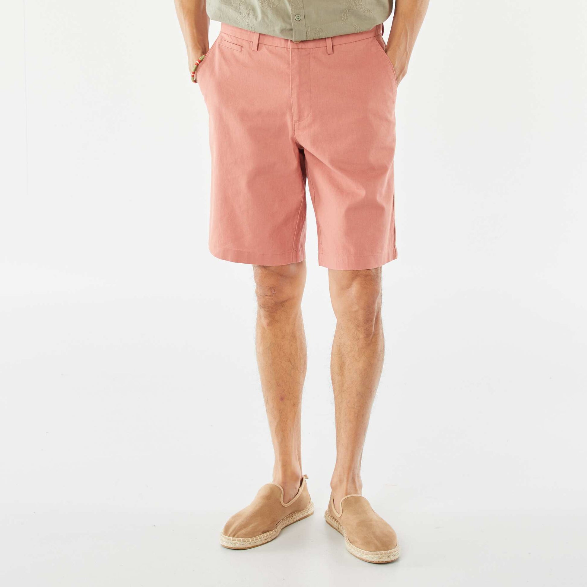 Bermuda chino en lin mélangé ROSE