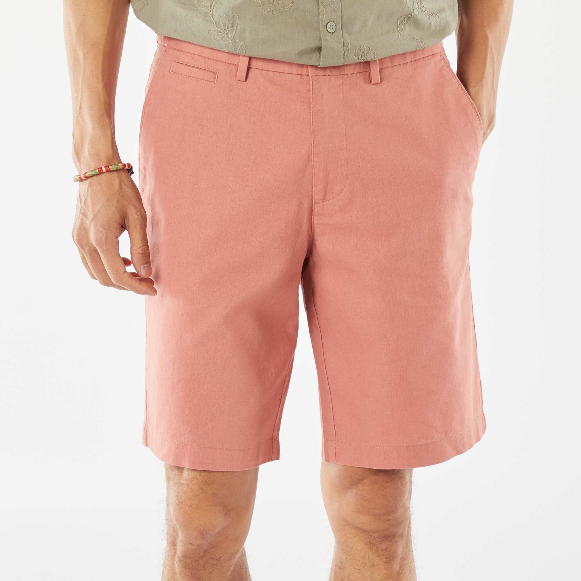 Bermuda chino en lin mélangé ROSE