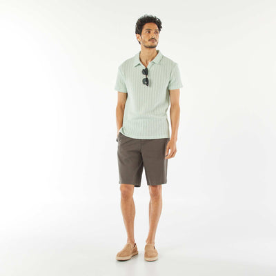 Bermuda chino en lin mélangé KAKI