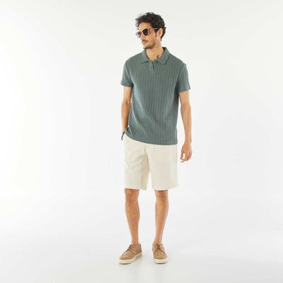Bermuda chino en lin mélangé BLANC