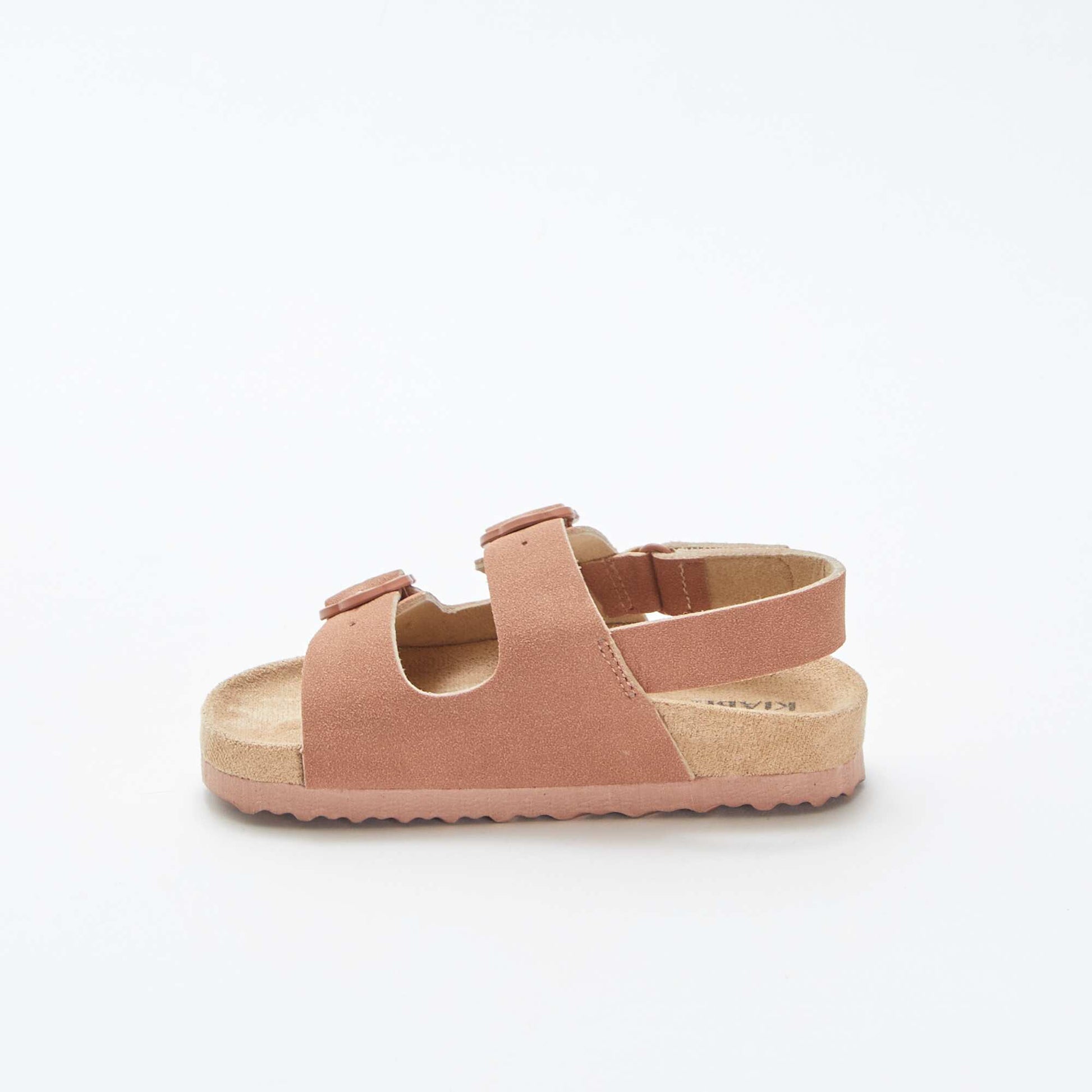 Sandales plates avec boucles fleurs ROSE