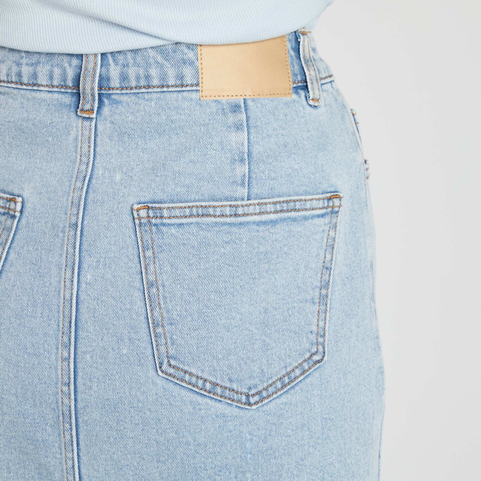 Jupe longue en jean BLEU