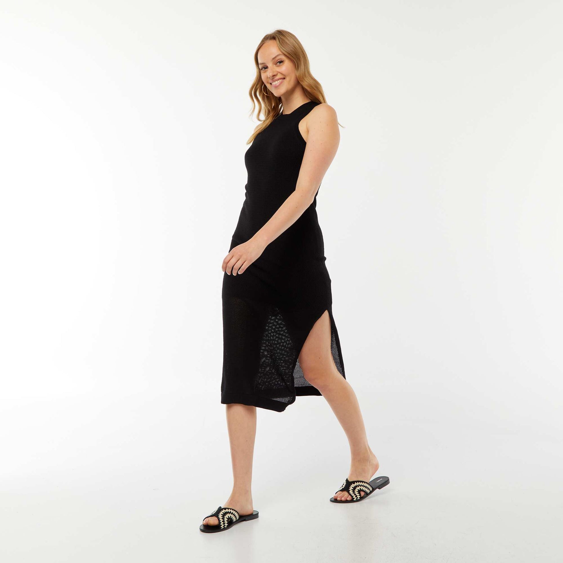 Robe longue sans manches NOIR