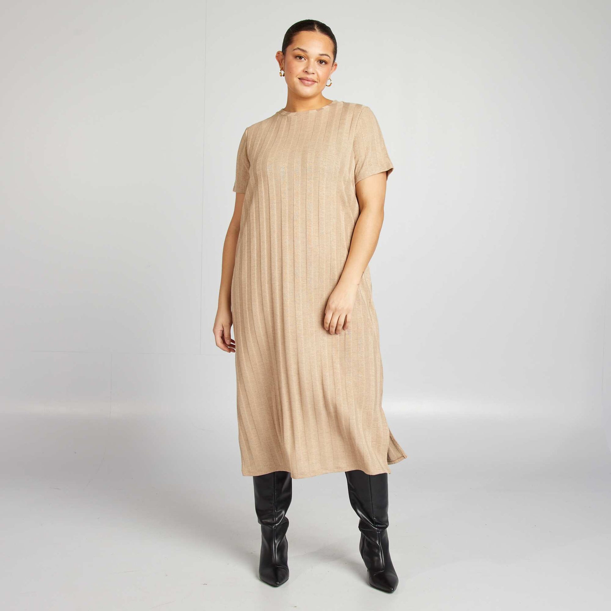 Robe midi stretch BEIGE