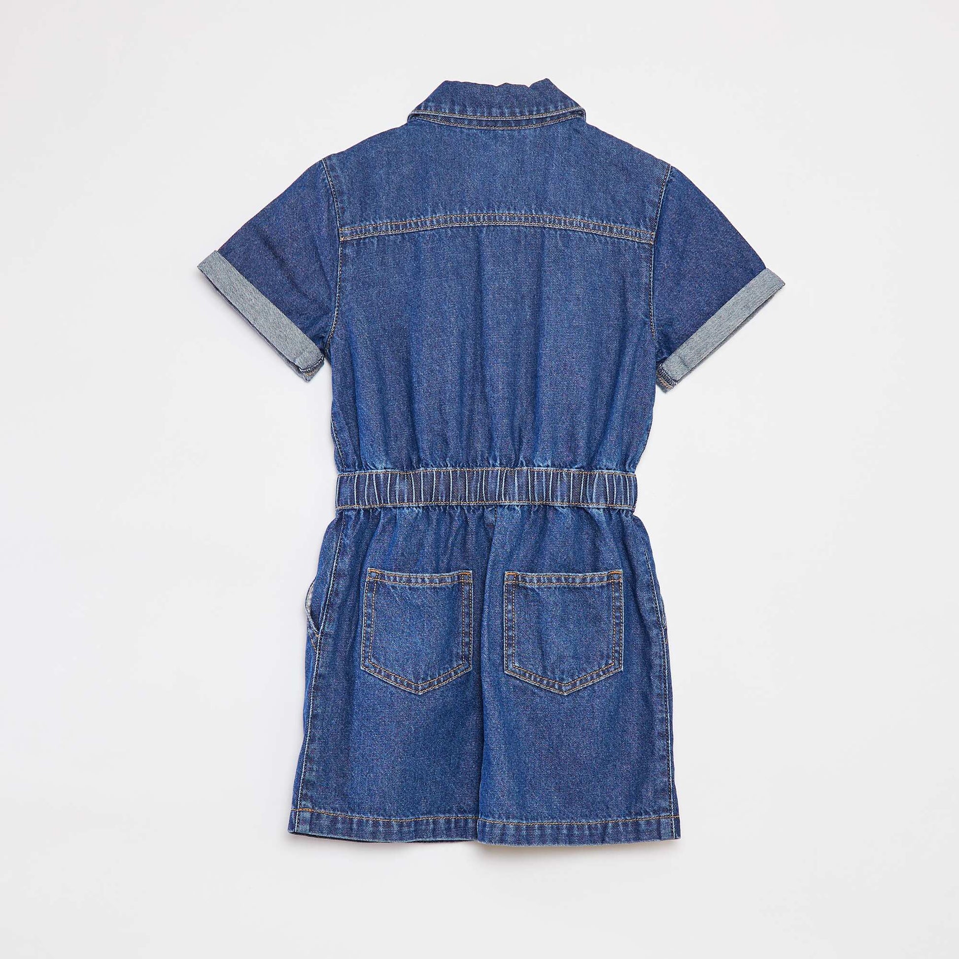 Robe en denim avec ouverture pressionnée BLEU