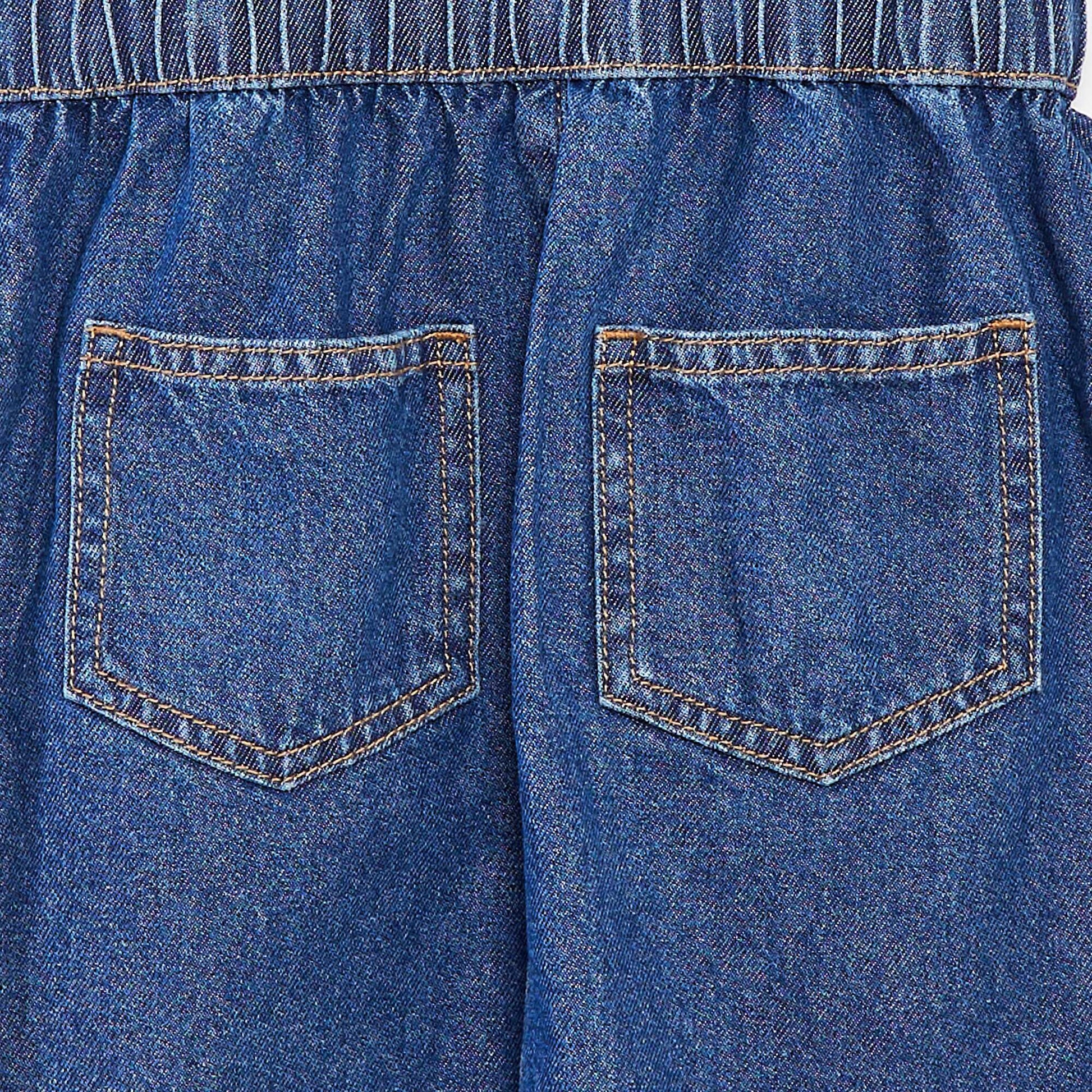Robe en denim avec ouverture pressionnée BLEU