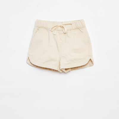 Short en denim unie BLANC