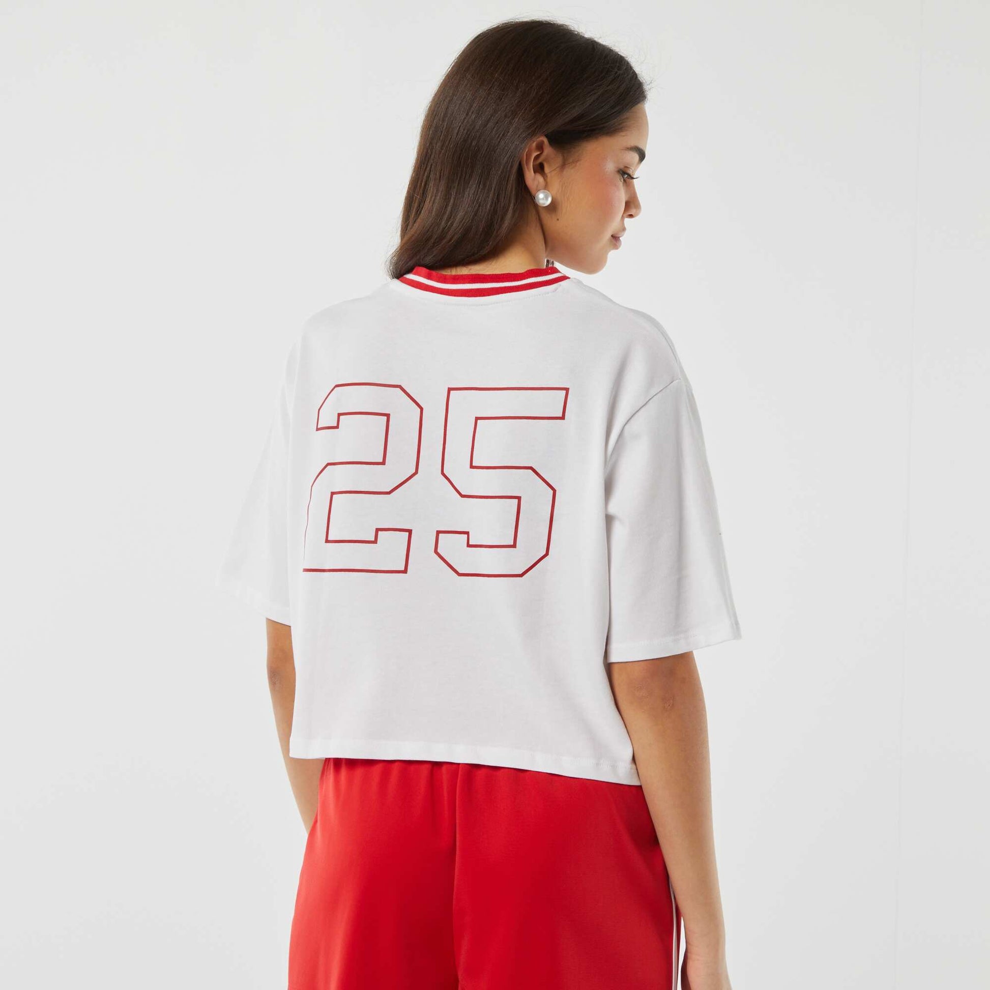 T-shirt coupe courte 'California' BLANC