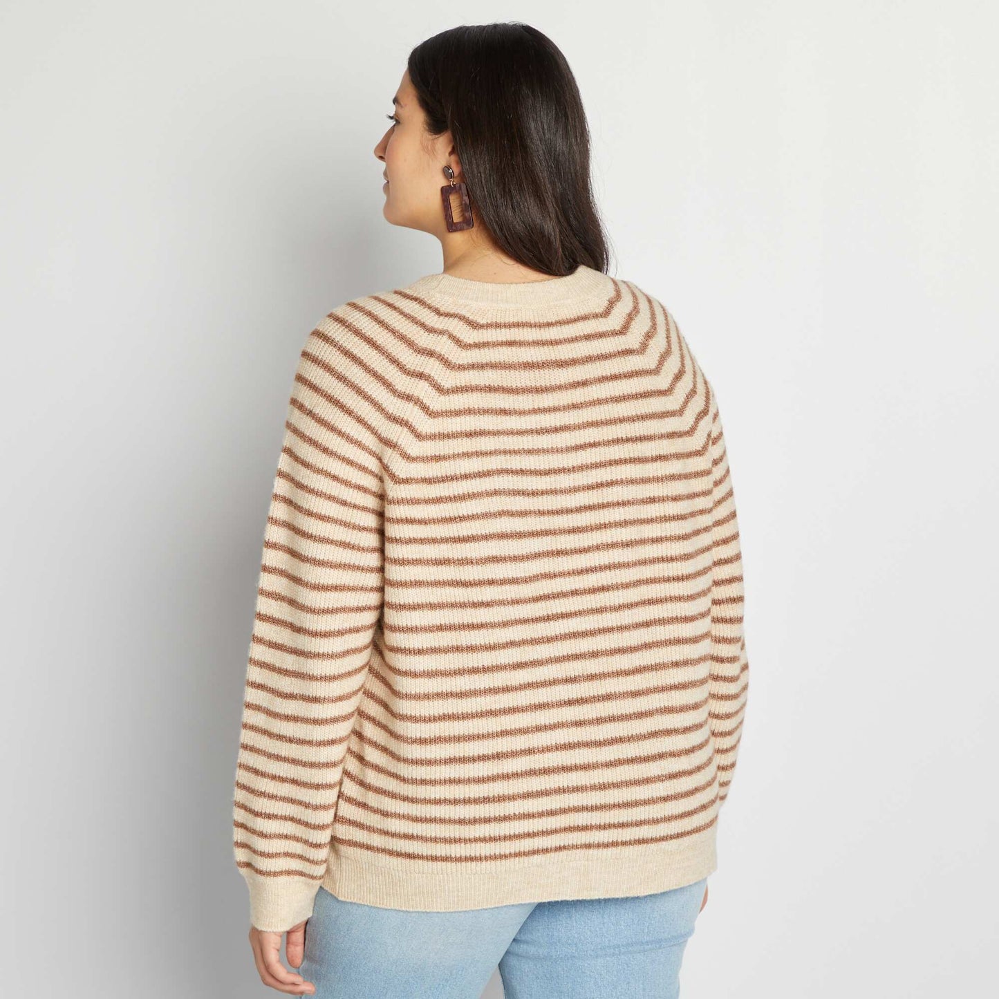 Pull rayé en mode tricot Beige