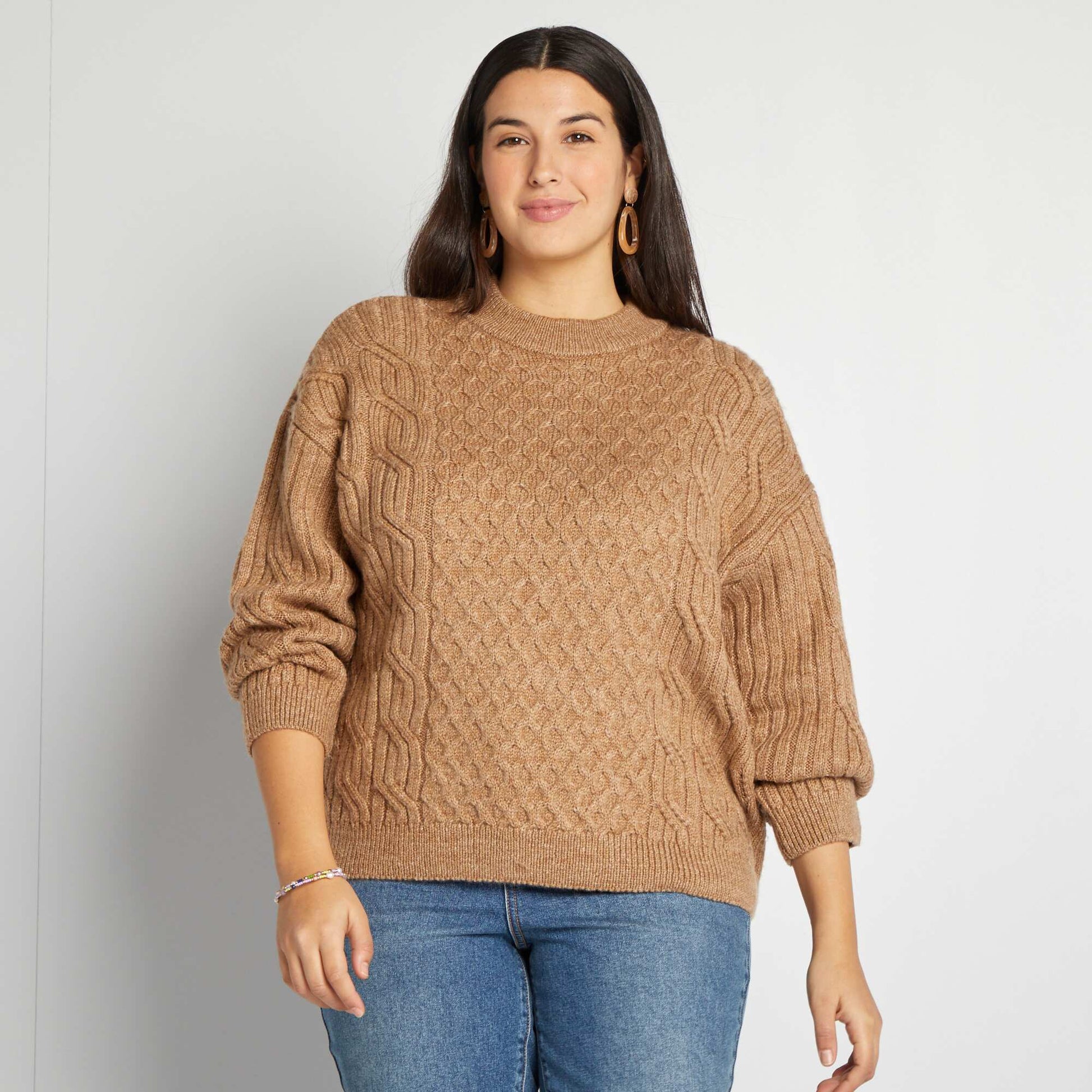 Pull en maille fantaisie BEIGE
