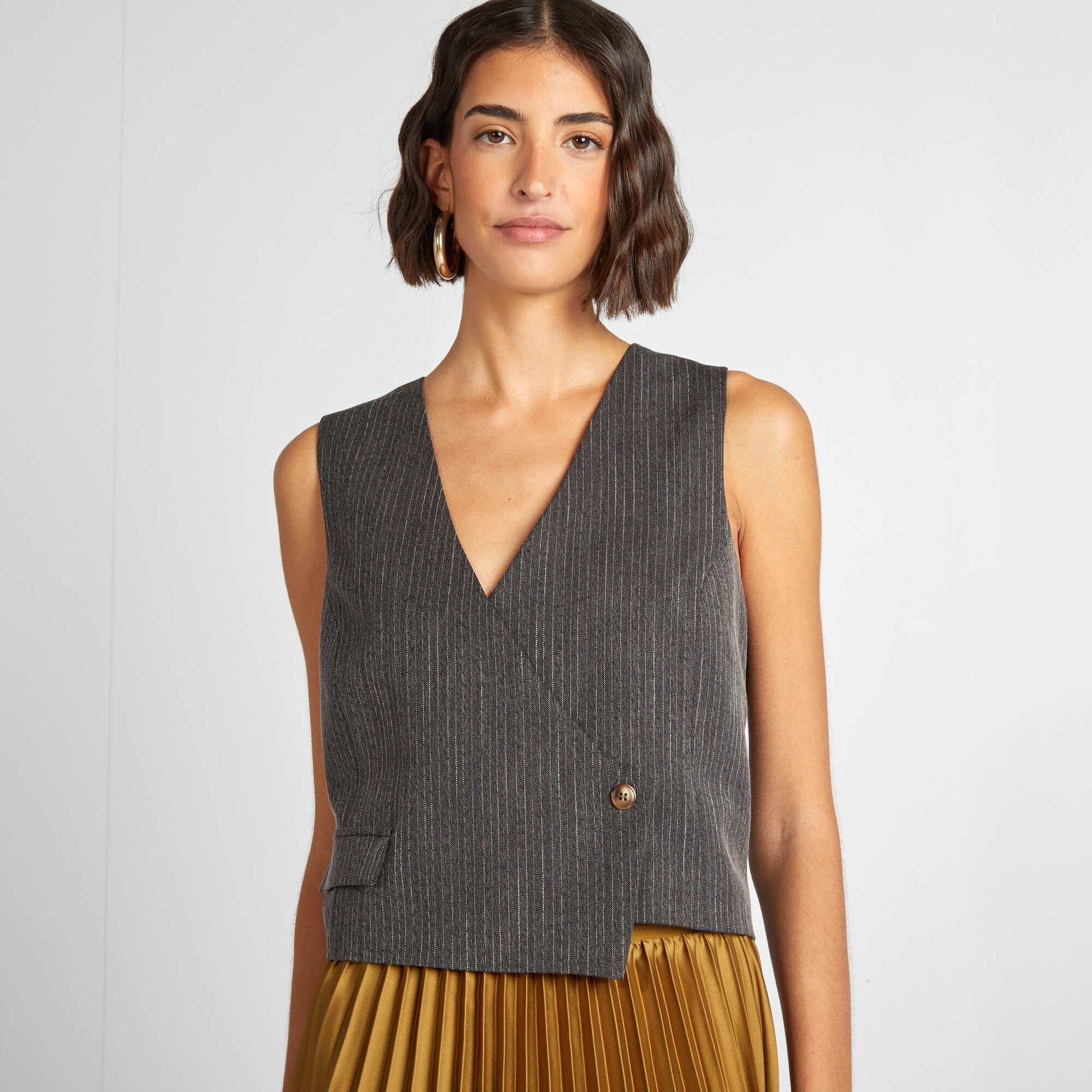 Gilet de costume asymétrique GRIS