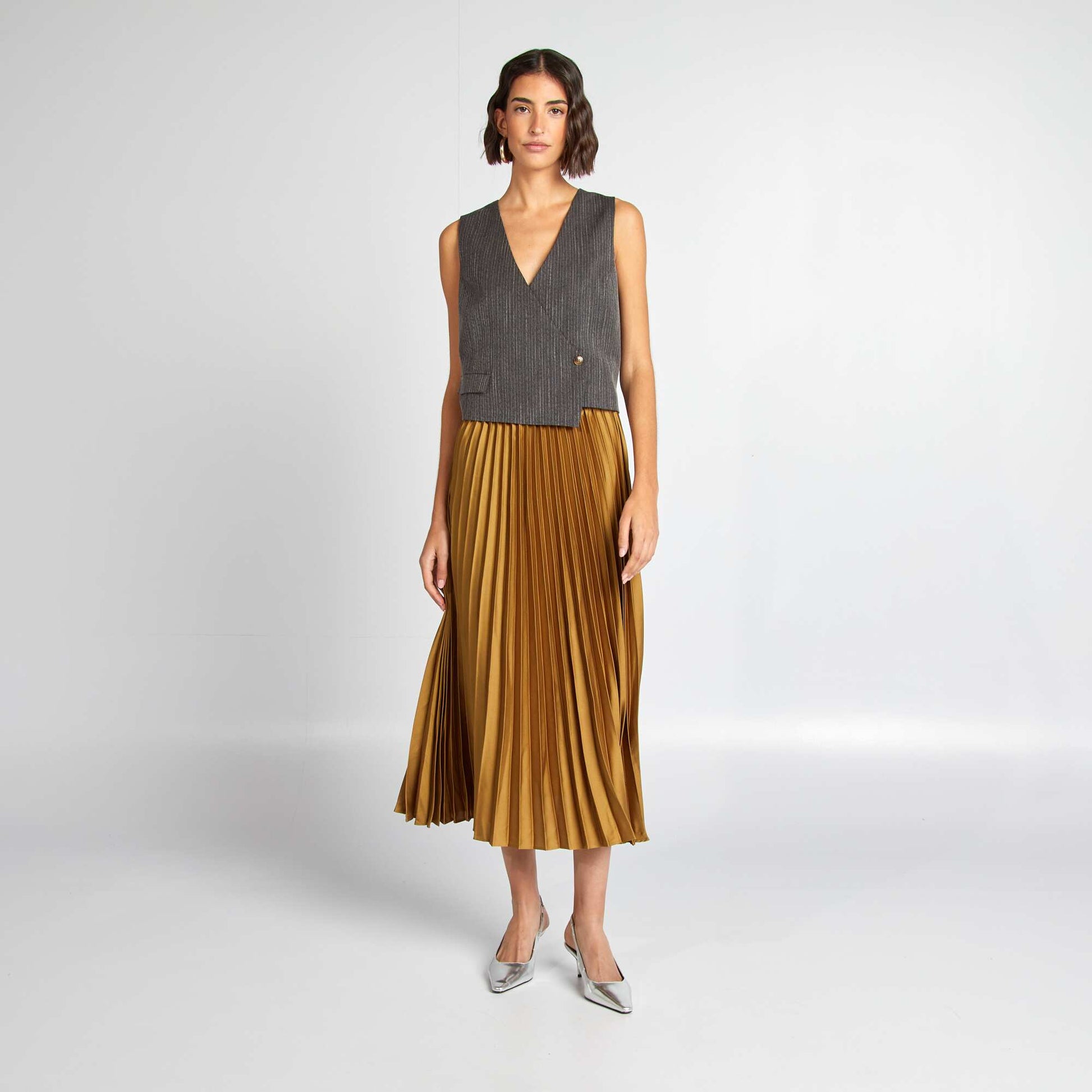 Gilet de costume asymétrique GRIS
