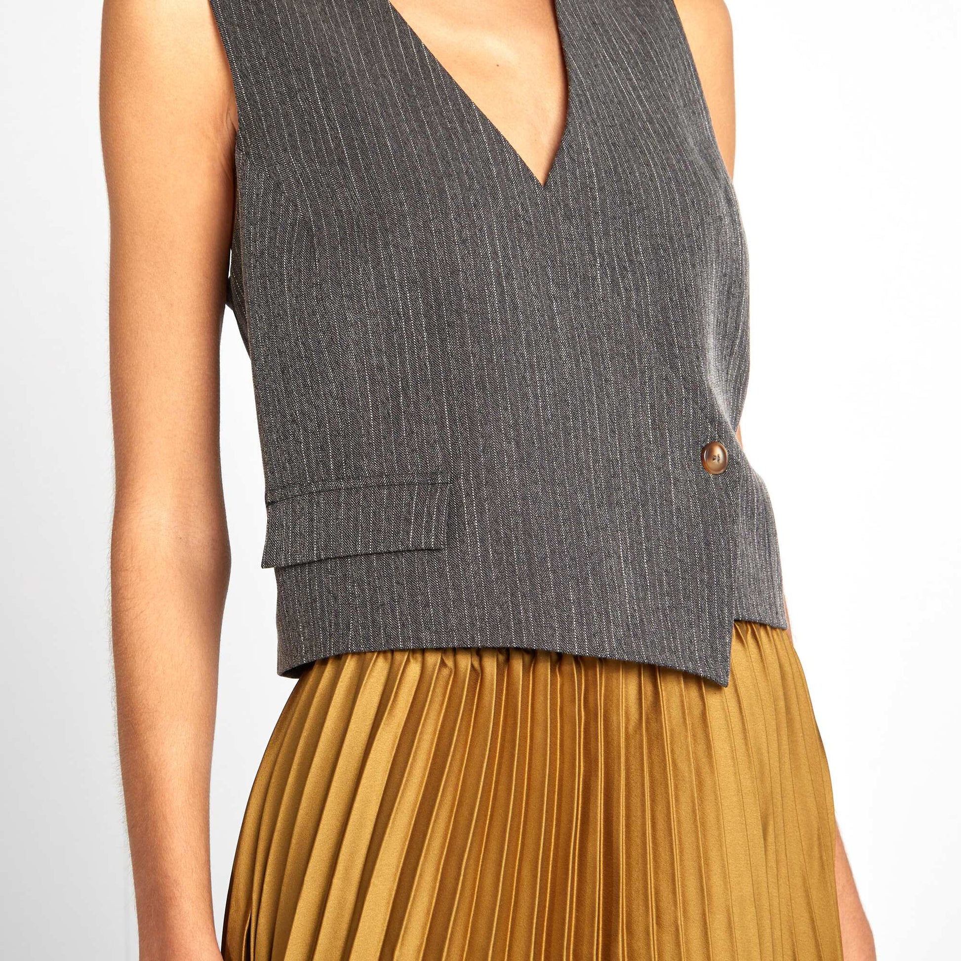 Gilet de costume asymétrique GRIS