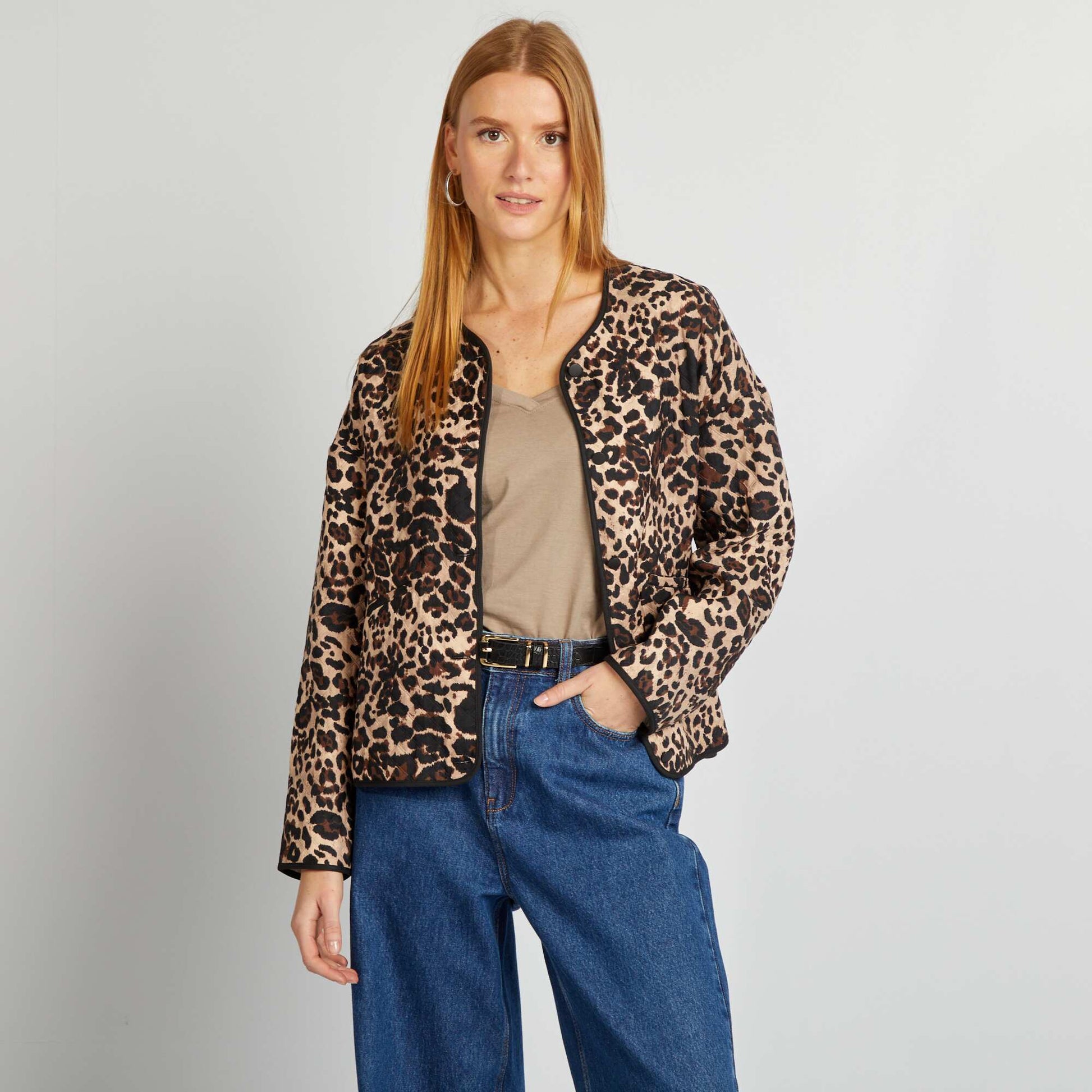 Veste matelass e imprim l opard L opard
