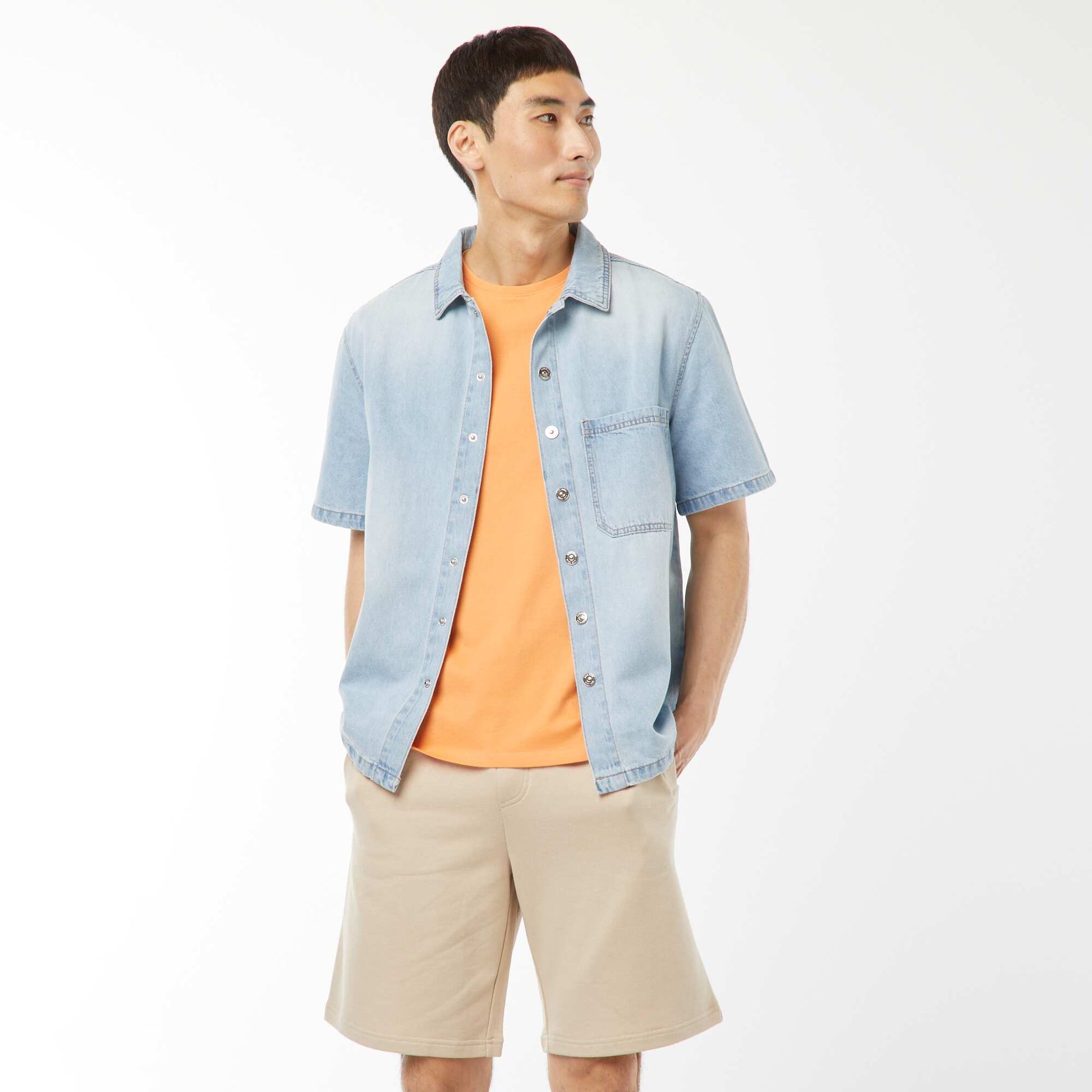 Bermuda en molleton léger BEIGE