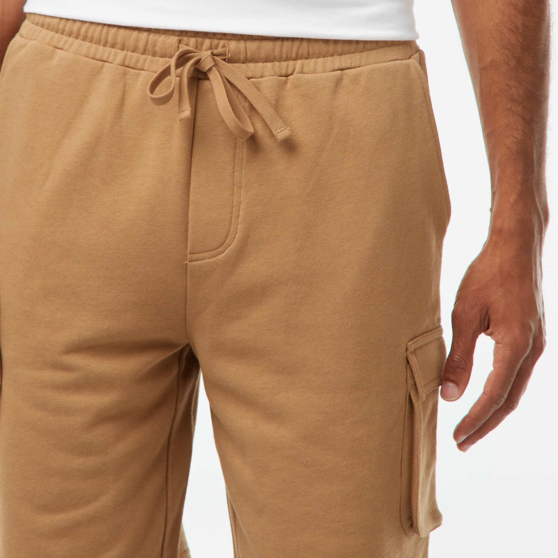 Bermuda en molleton léger multipoches BEIGE