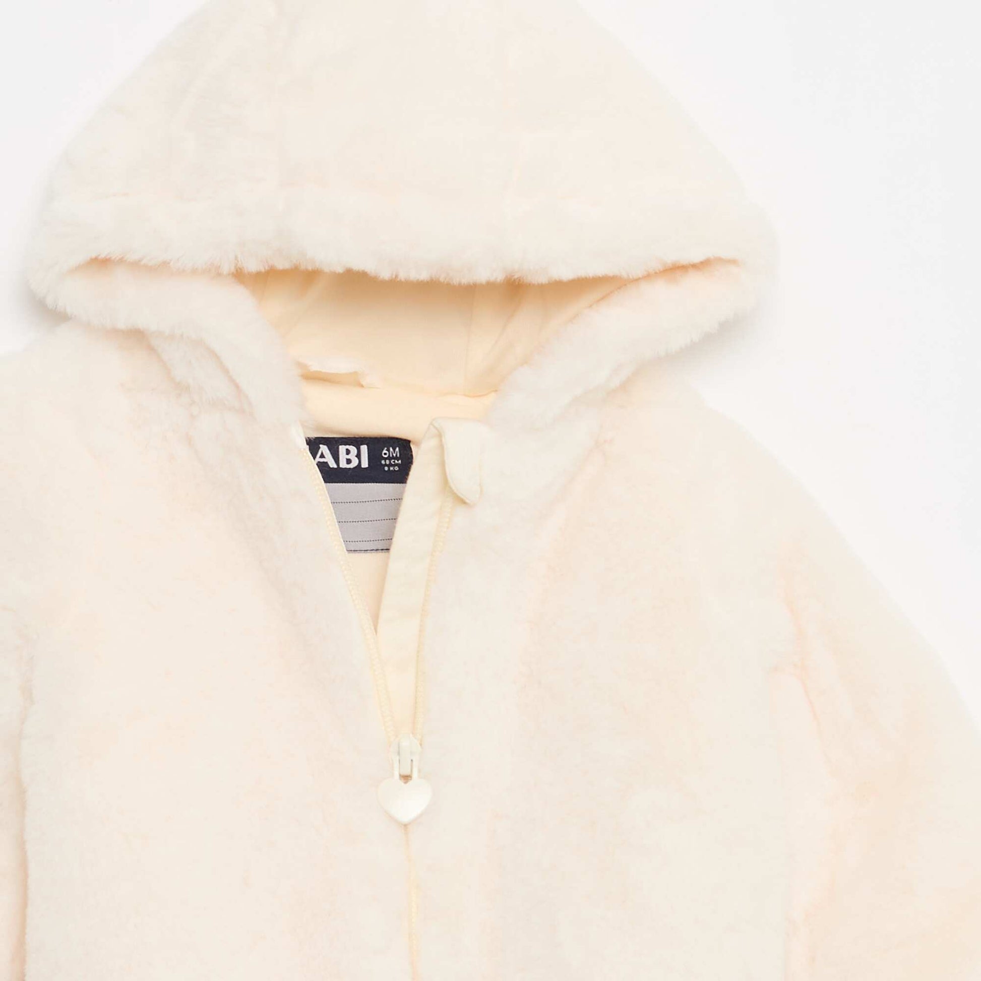 Veste en fausse fourrure à capuche BLANC