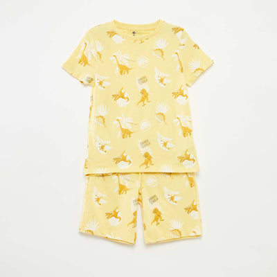 Ensemble t-shirt + short 'Jurassic World' - 2 pièces JAUNE