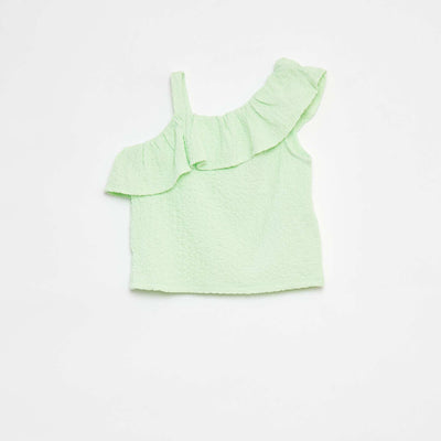 Débardeur stretch en maille gaufrée VERT