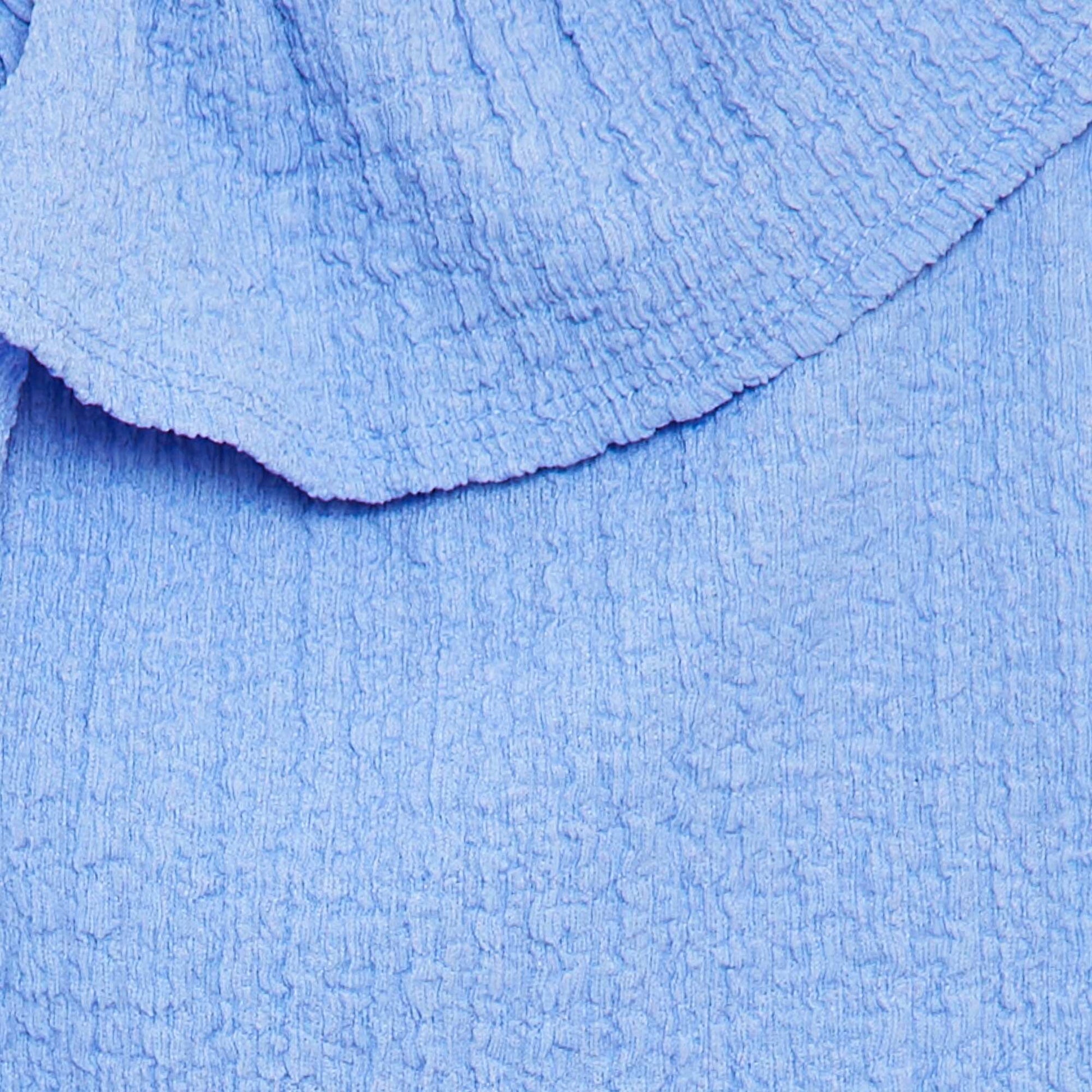 Débardeur stretch en maille gaufrée BLEU