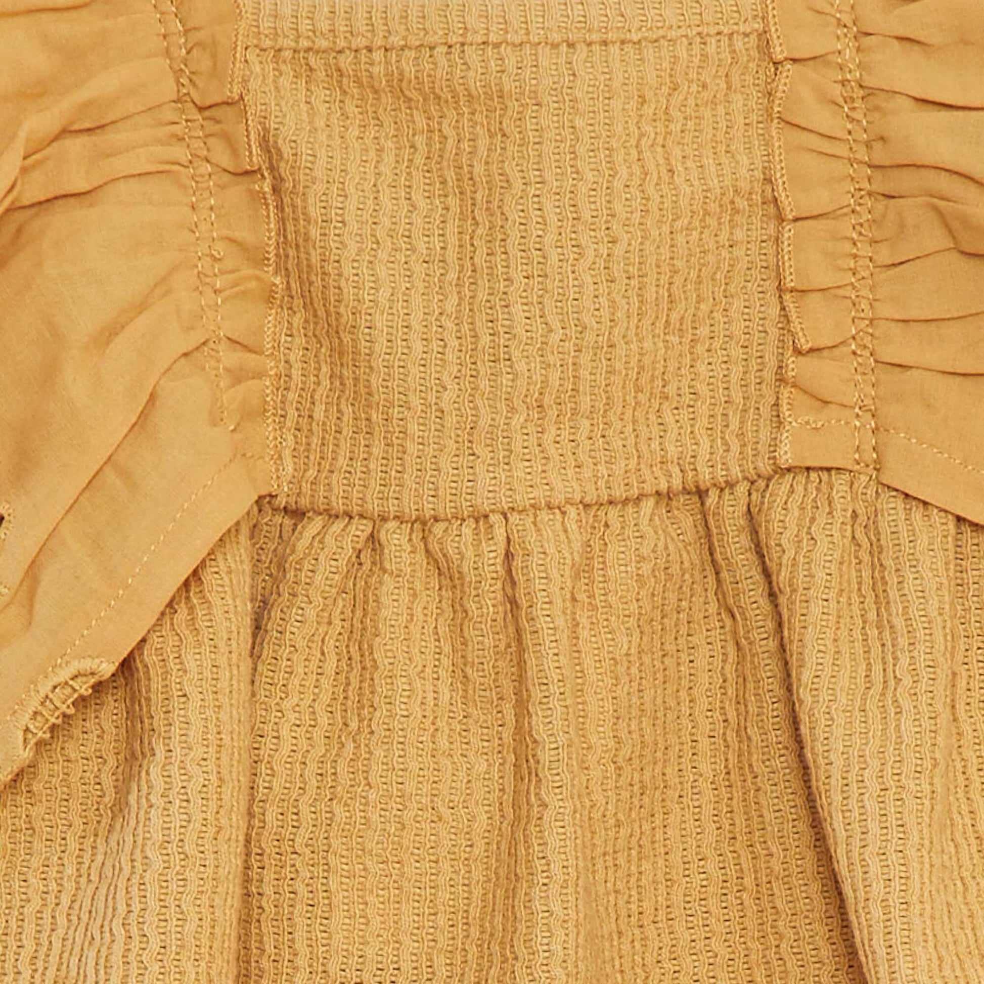 T-shirt ample à manches courtes avec broderie anglaise BEIGE