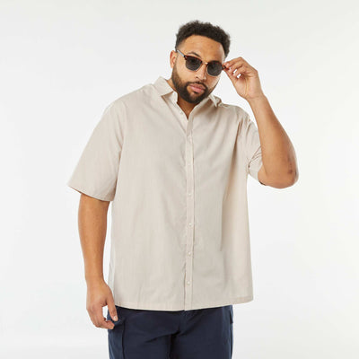 Chemise manches courtes comfort fit BEIGE