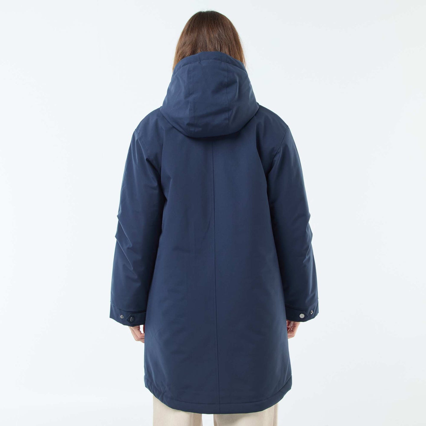 Parka longue à capuche doublure effet moutonné BLEU
