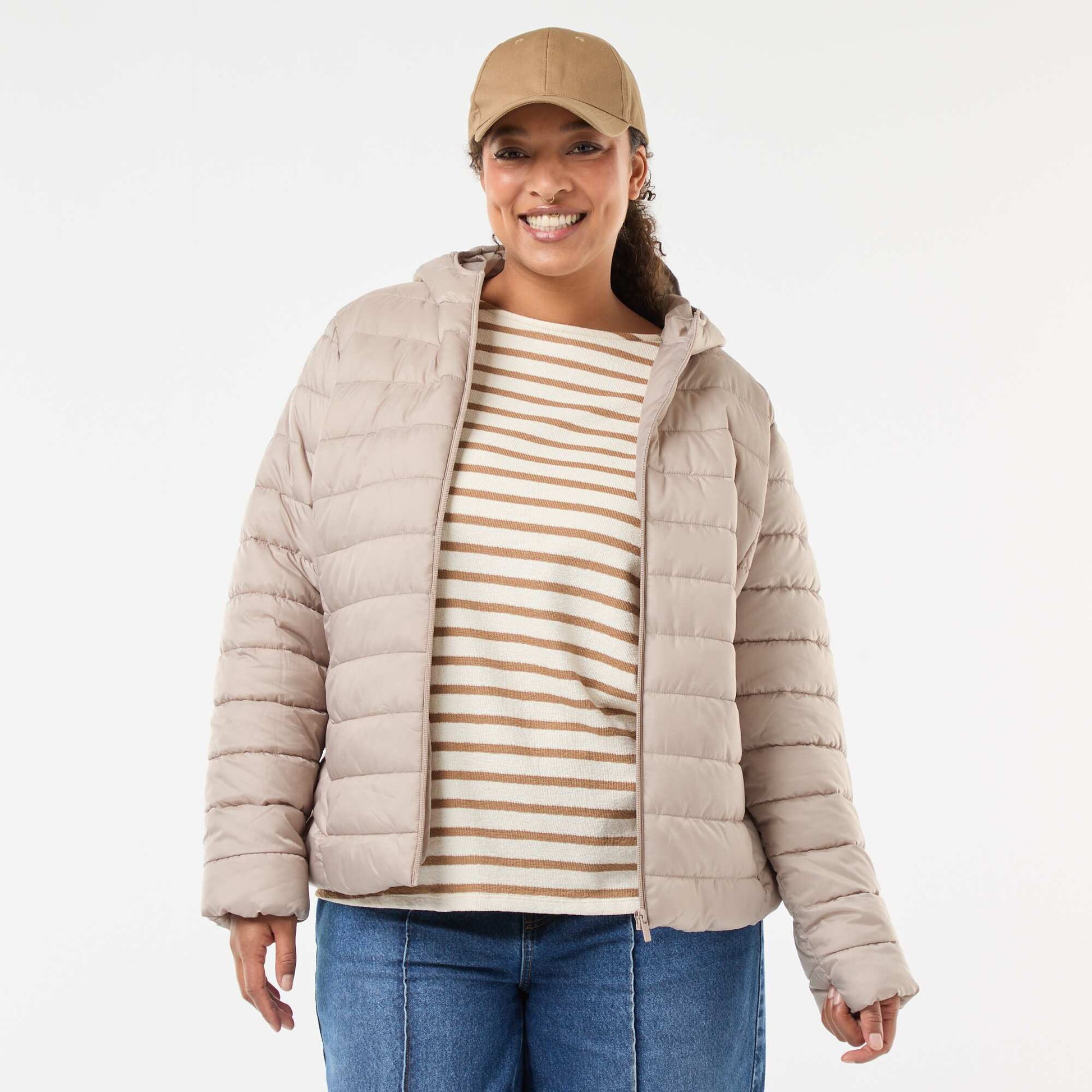Doudoune matelassée déperlante BEIGE