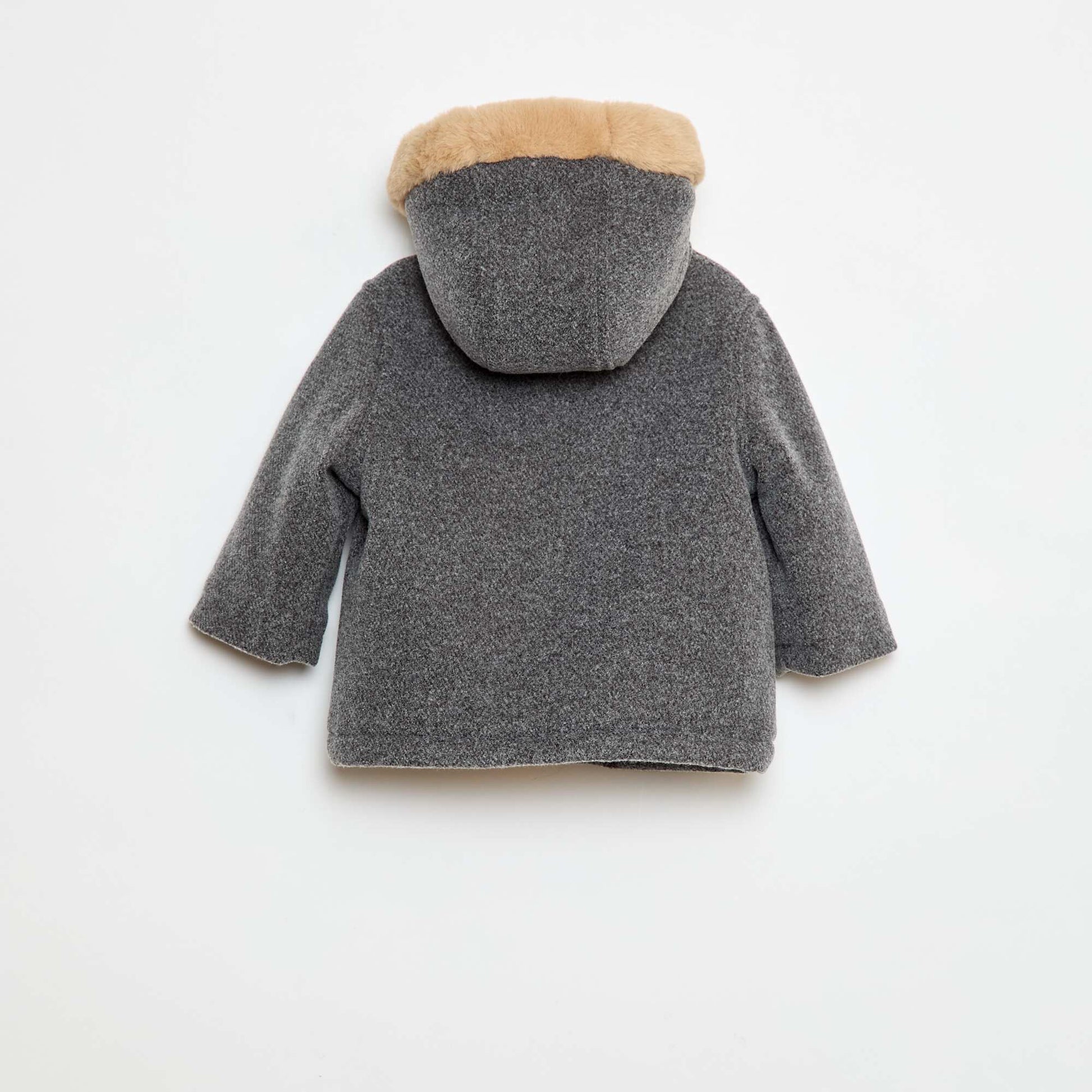 Manteau avec capuche douce GRIS