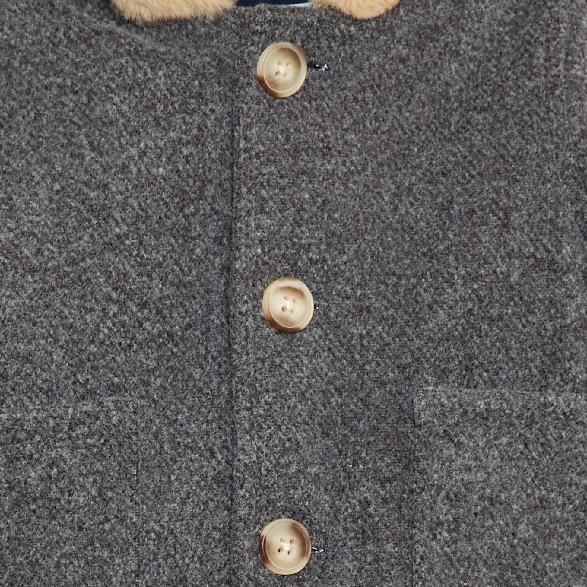 Manteau avec capuche douce GRIS