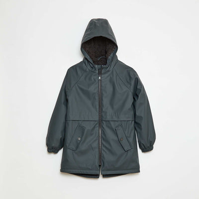 Parka déperlante à capuche moutonnée GRIS