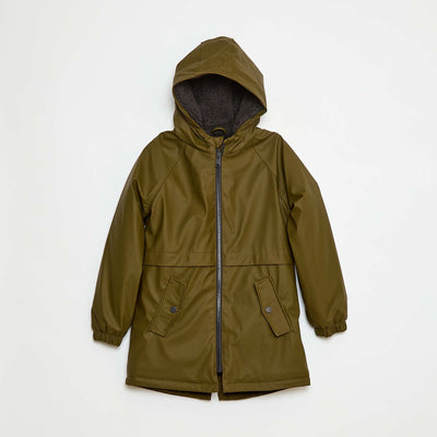 Parka déperlante à capuche moutonnée KAKI